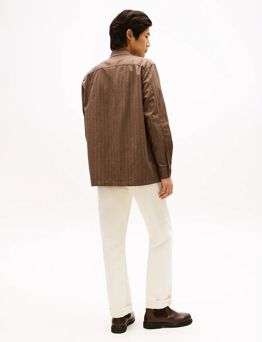 Tommy Hilfiger - HERRINGBONE RLX SHIRT SET A 1/2 - avslappede skjorter - legacy brown herringbone - 3
