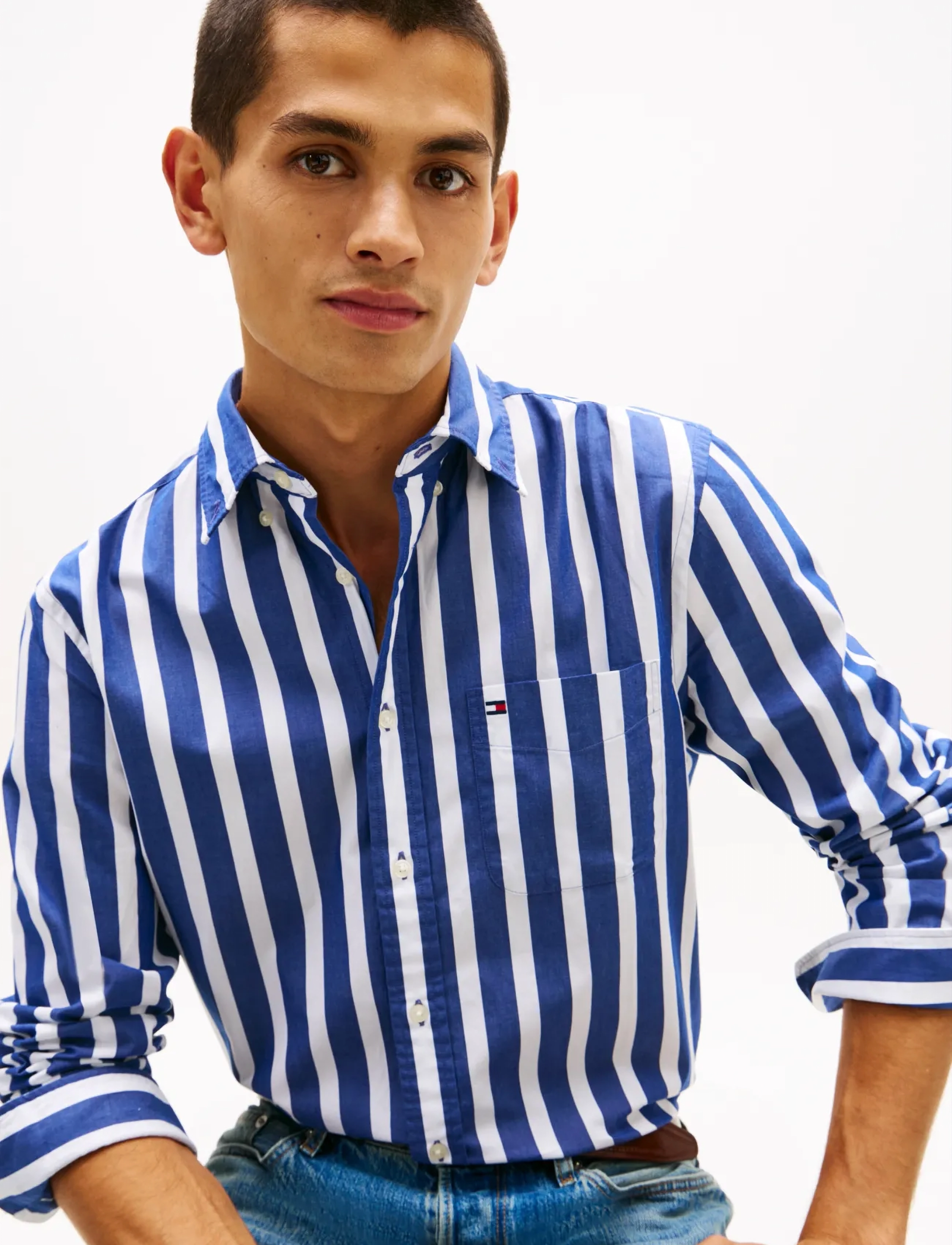 Tommy Hilfiger - FLEX POPLIN BOLD STRIPE SHIRT - triibulised särgid - bold blue   stripe - 4
