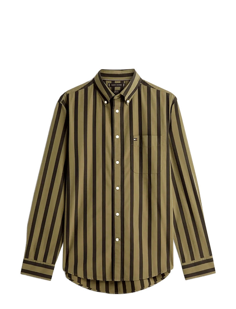 Tommy Hilfiger - FLEX POPLIN BOLD STRIPE SHIRT - basic skjorter - utility olive stripe - 1