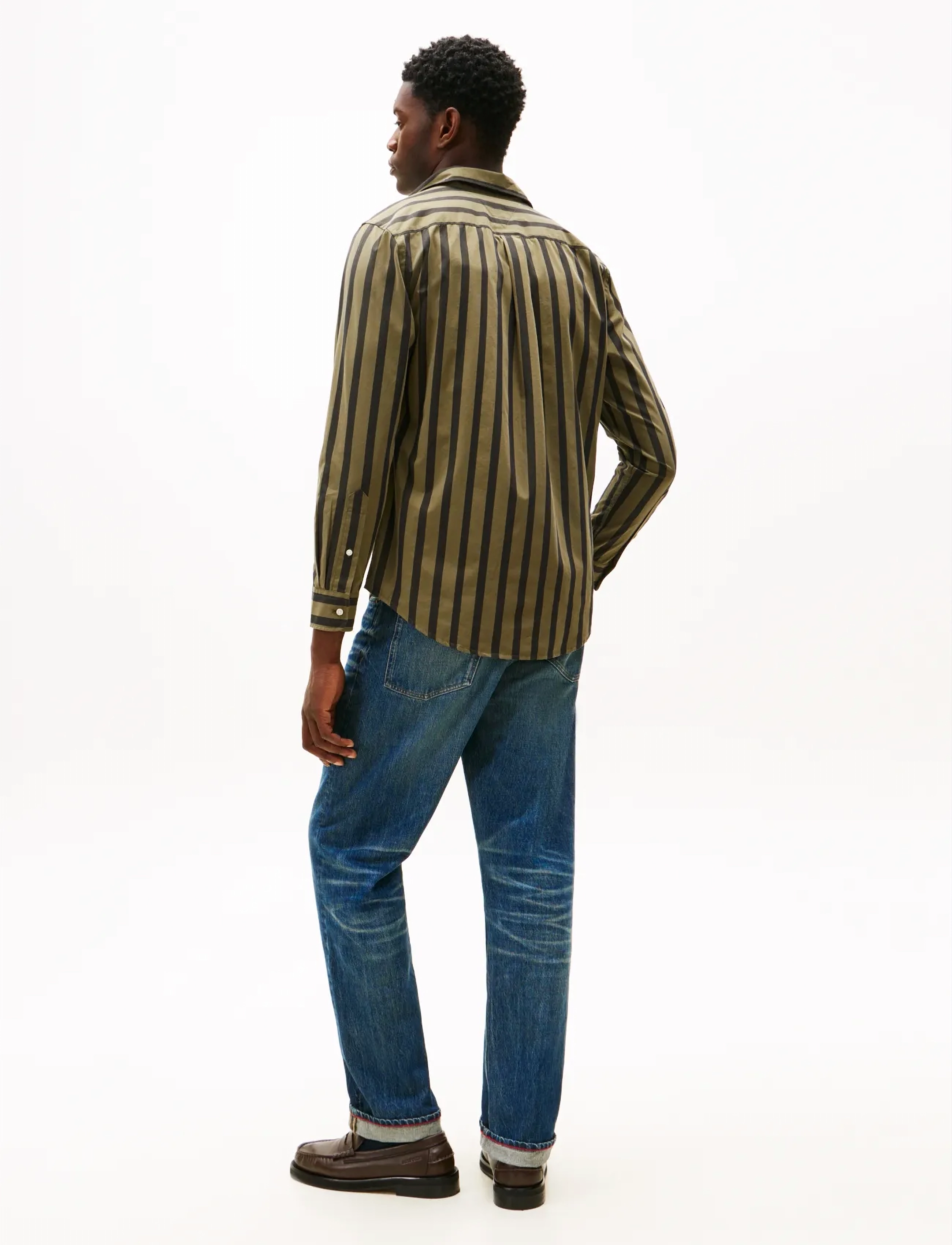 Tommy Hilfiger - FLEX POPLIN BOLD STRIPE SHIRT - randiga skjortor - utility olive   stripe - 3
