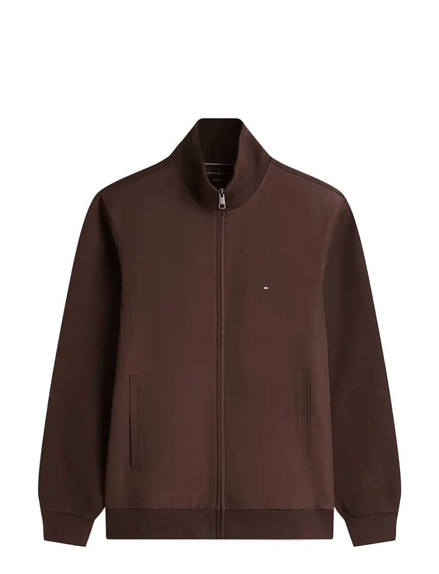 Tommy Hilfiger - ESSENTIAL INTECHNO MIX ZIP THRU - truien - chocolate - 1