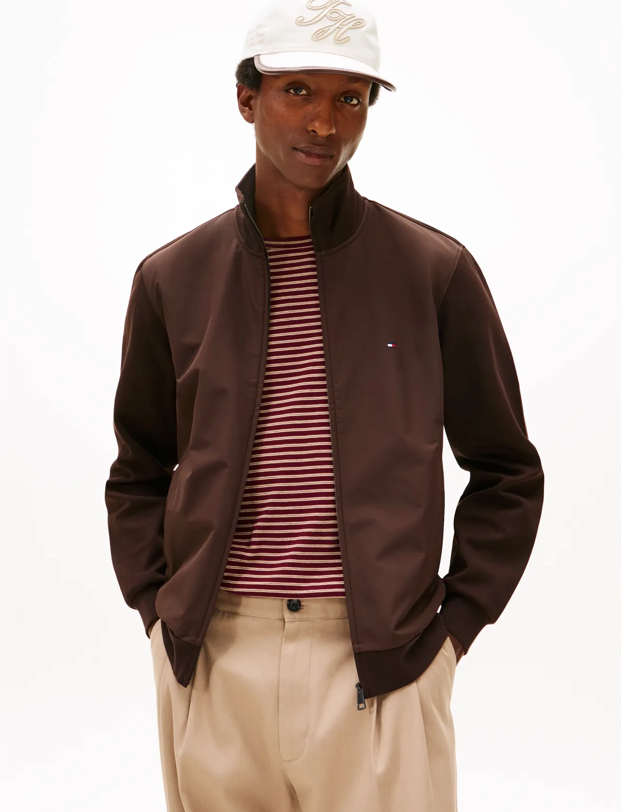 Tommy Hilfiger Essential Intechno Mix Zip Thru, XL, Sweatshirts & Hoodies, Braun - Sweatshirts, Männerswear