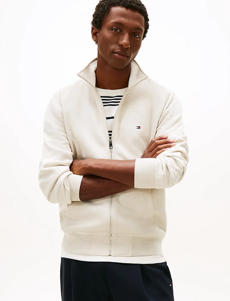 Tommy Hilfiger - ESSENTIAL FLEECE STAND COLLAR - teddy-truien - heathered oatmilk - 0
