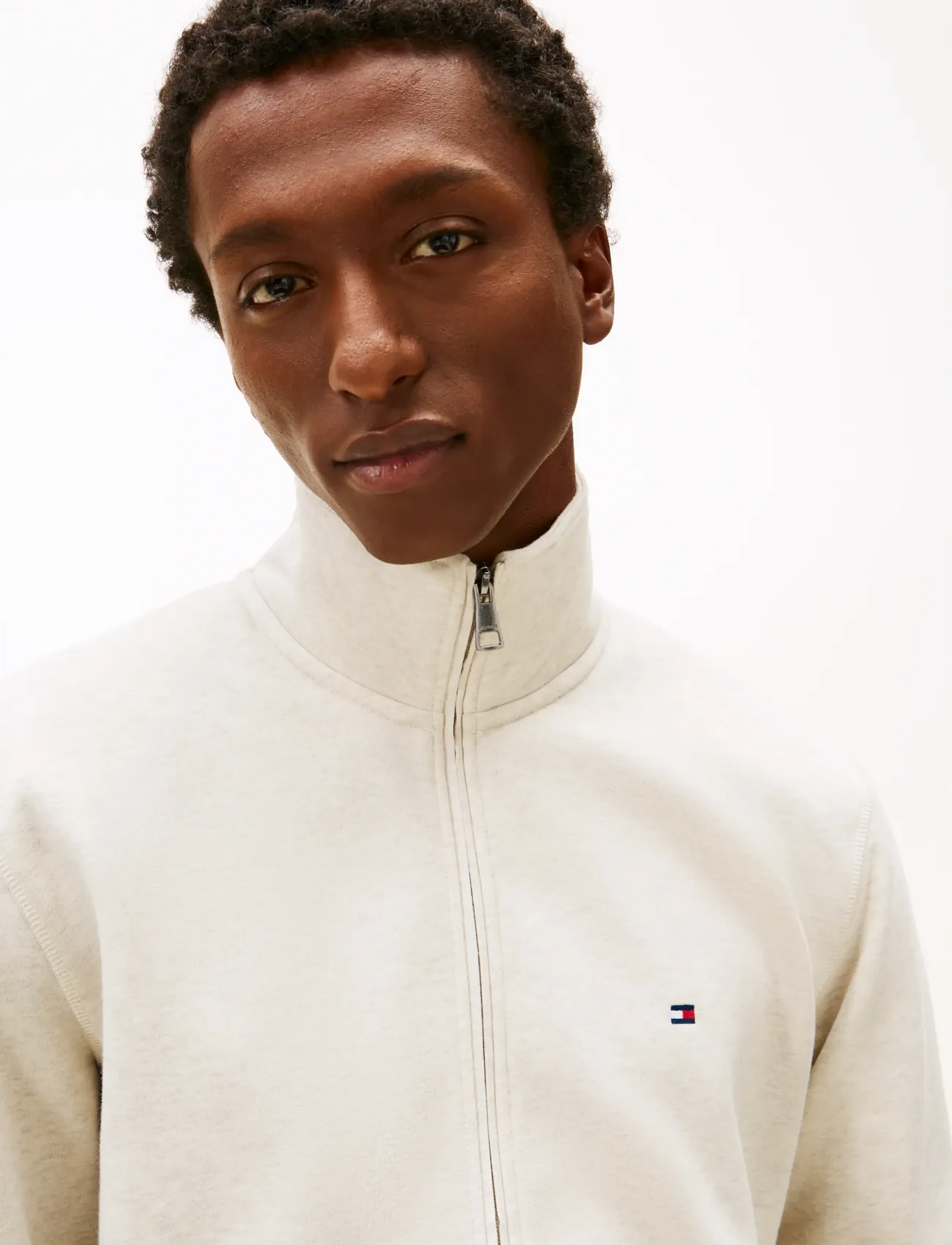 Tommy Hilfiger - ESSENTIAL FLEECE STAND COLLAR - teddy sweaters - heathered oatmilk - 4