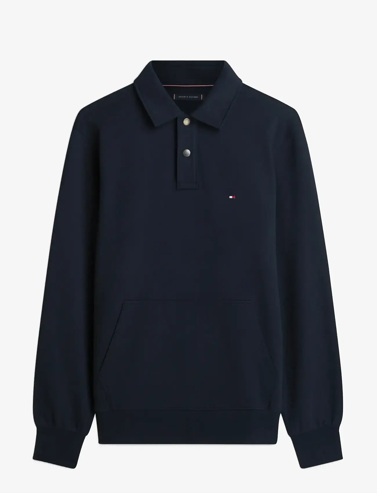 Tommy Hilfiger - ESSENTIAL TERRY POLO SNAP SWEAT - långärmade pikéer - desert sky - 1