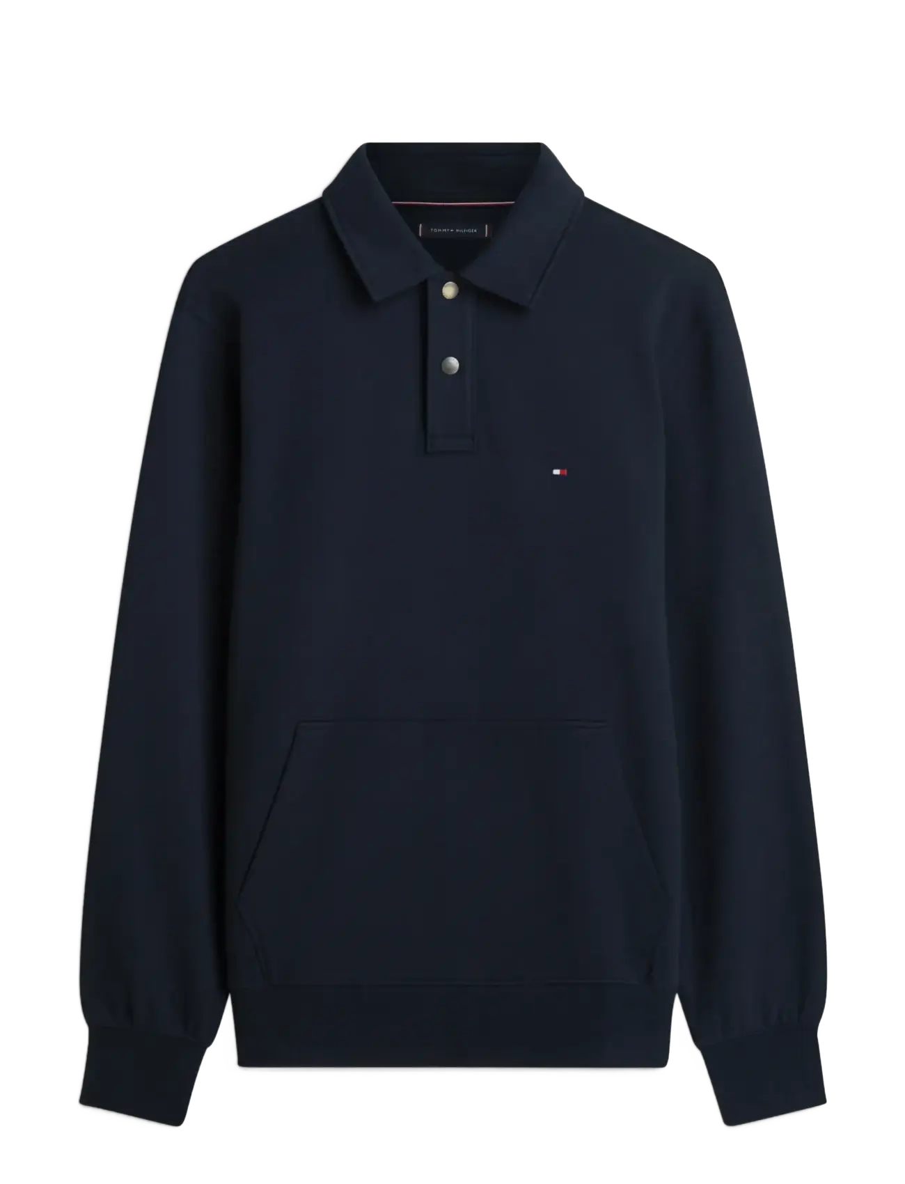 Tommy Hilfiger ESSENTIAL TERRY POLO SNAP SWEAT - Langærmede poloer - DESERT SKY / navy
