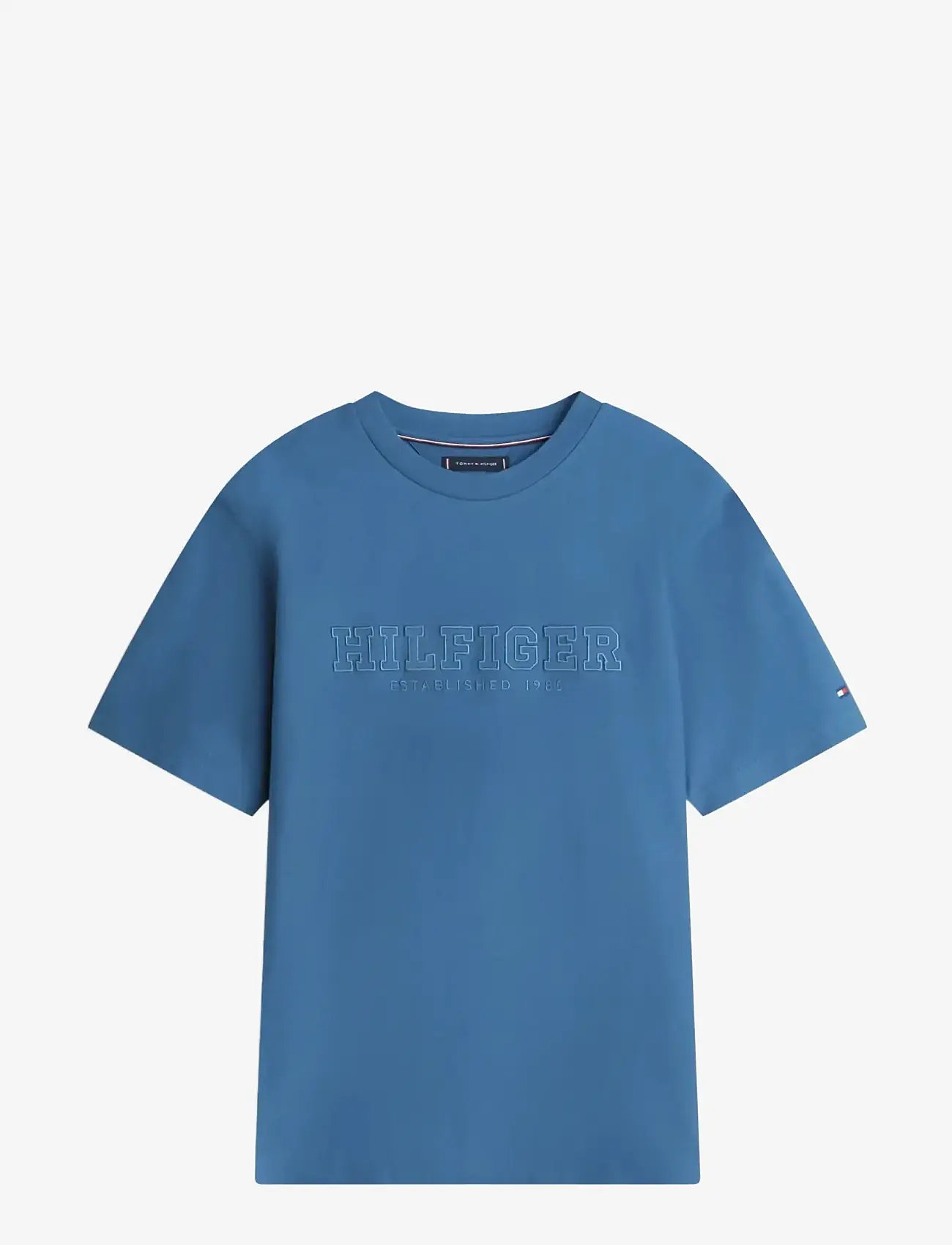Tommy Hilfiger - MIX MEDIA GRAPHIC TEE - kortærmede t-shirts - aegean sea - 1