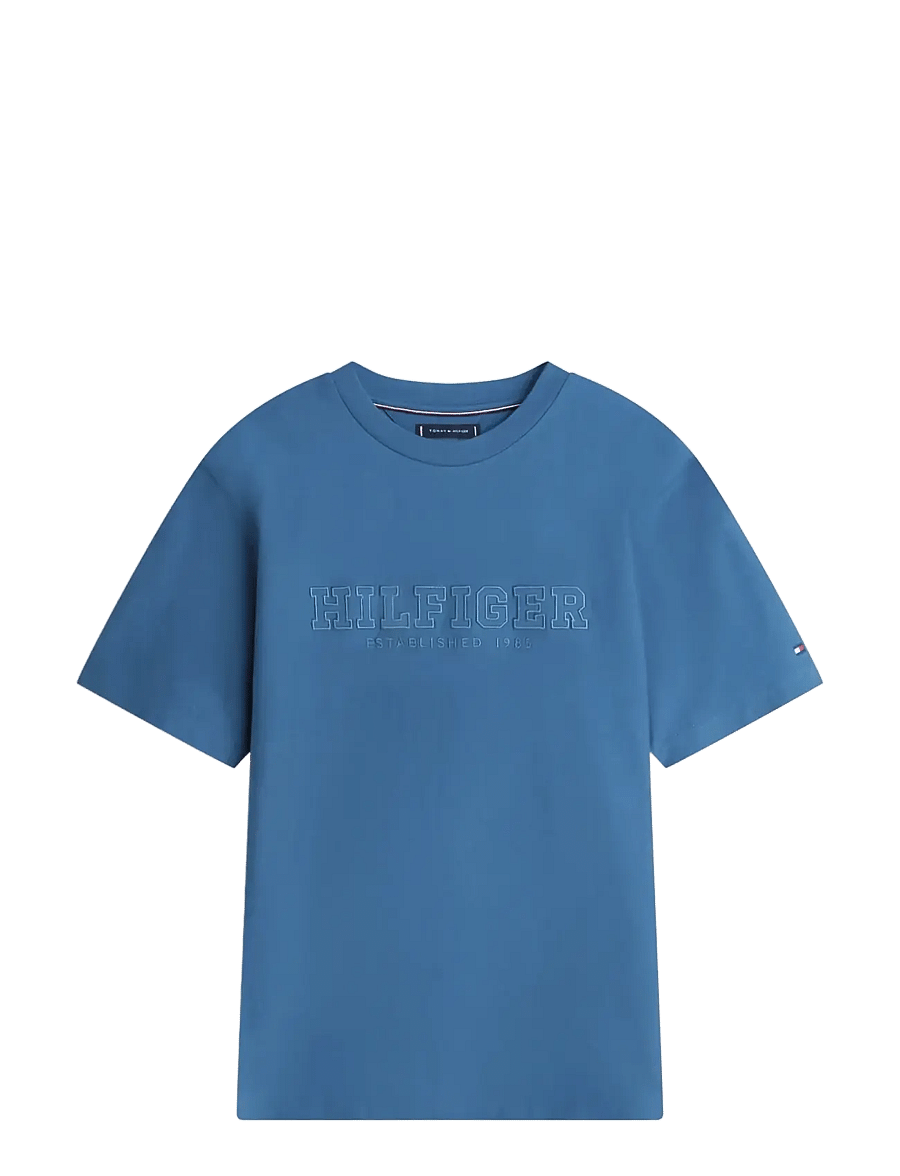 Tommy Hilfiger - MIX MEDIA GRAPHIC TEE - lühikeste varrukatega t-särgid - aegean sea - 1