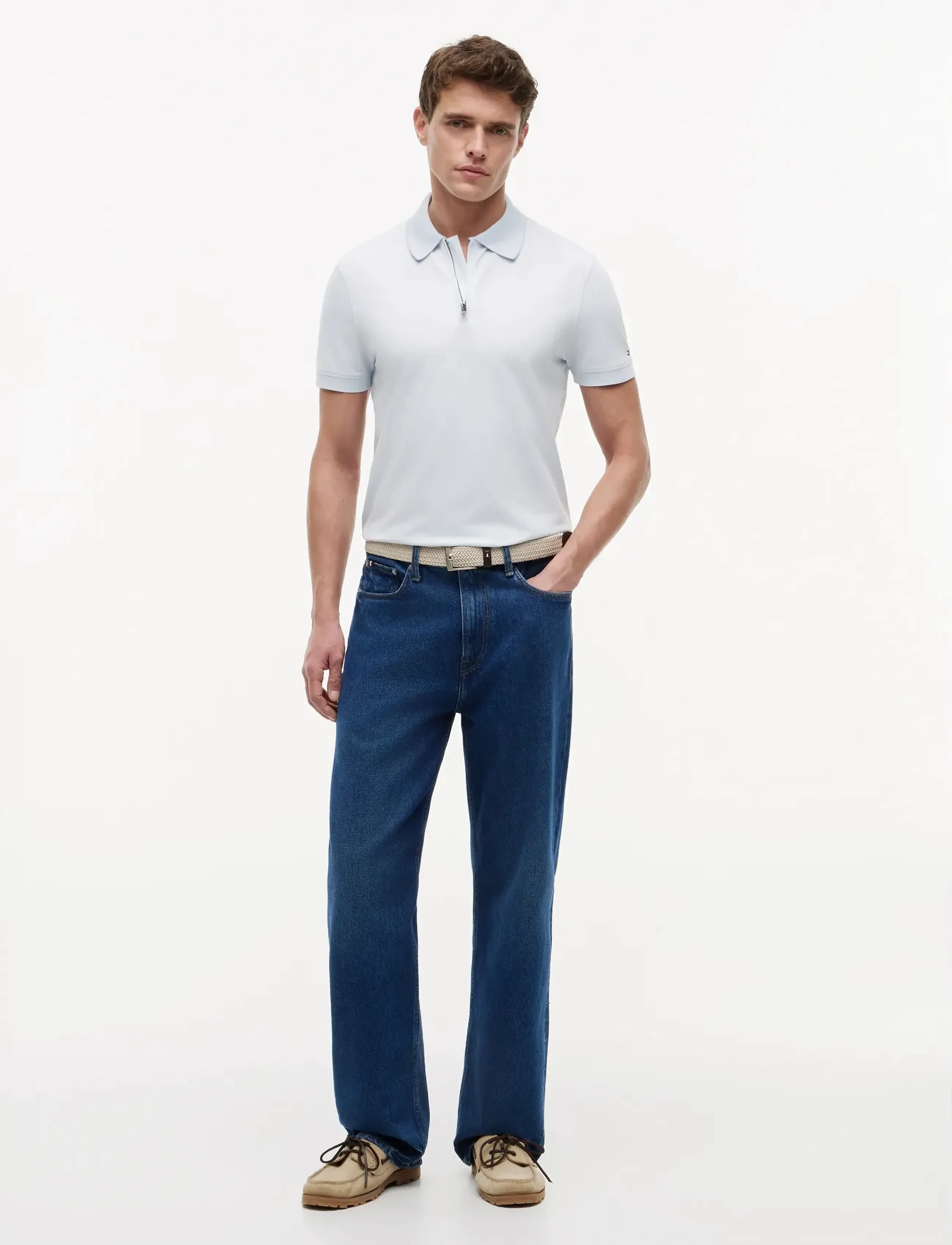 Tommy Hilfiger - DC PERFORMANCE ZIP POLO - kurzärmelig - breezy blue white - 4