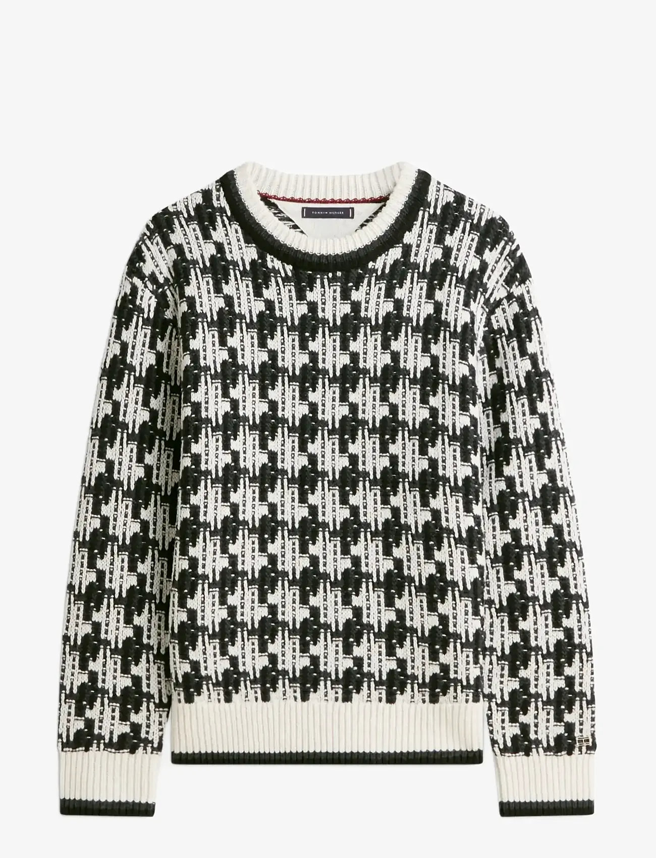 Tommy Hilfiger - DC HOUNDSTOOTH SWEATER - trøjer - black   ivory petal - 1