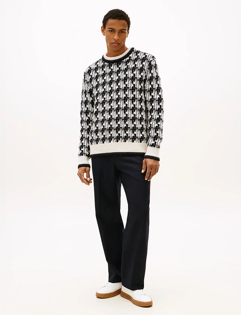 Tommy Hilfiger - DC HOUNDSTOOTH SWEATER - rund hals - black ivory petal - 3