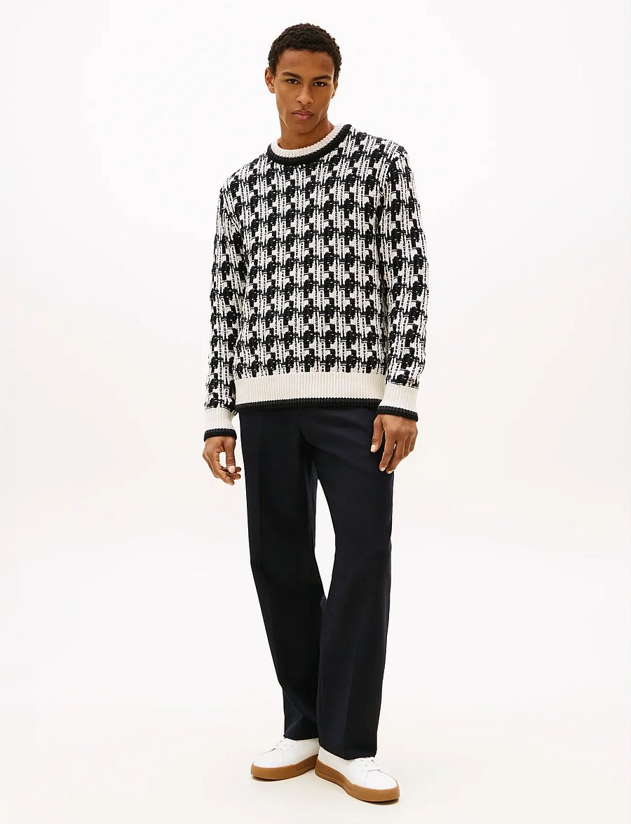 Tommy Hilfiger - DC HOUNDSTOOTH SWEATER - rundhalsad - black ivory petal - 3