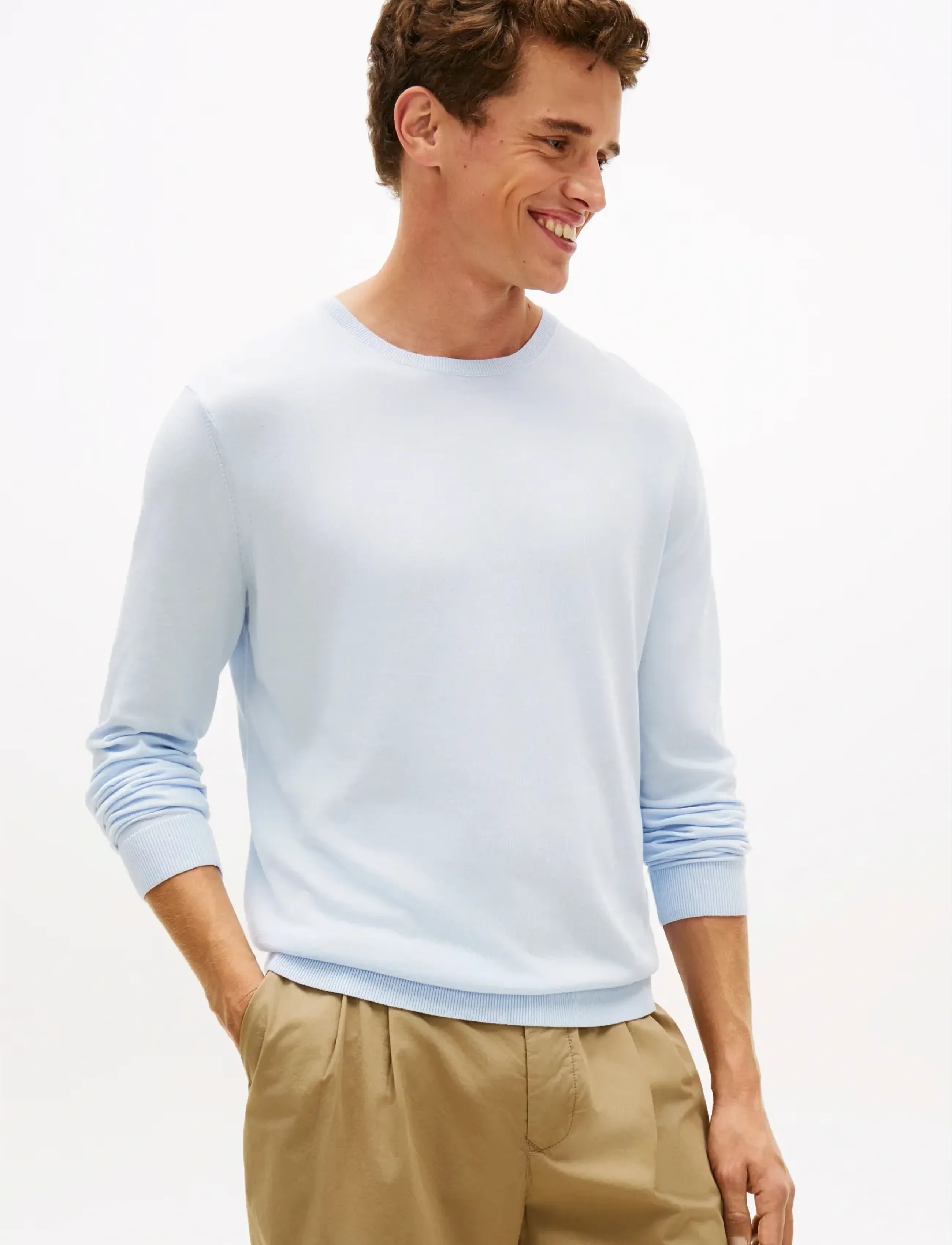 Tommy Hilfiger DC COTTON/LYOCELL CNECK - Gebreide truien - BREEZY BLUE / blue