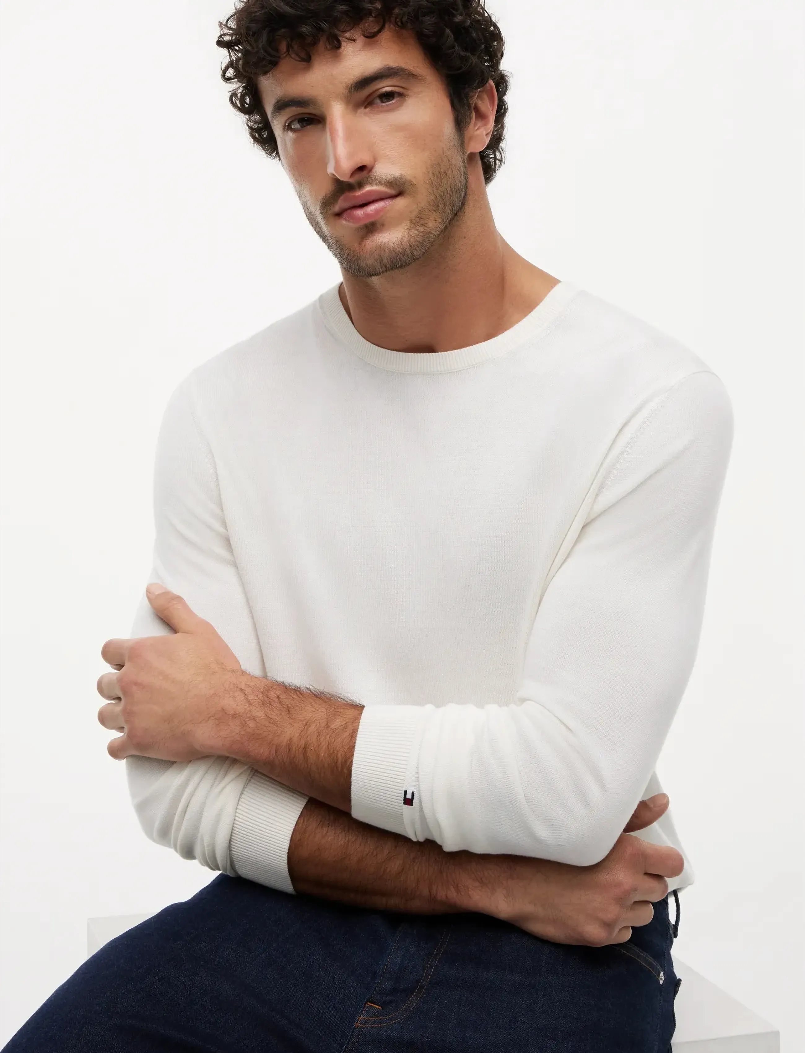 Tommy Hilfiger - DC COTTON/LYOCELL CNECK - round necks - ivory - 3