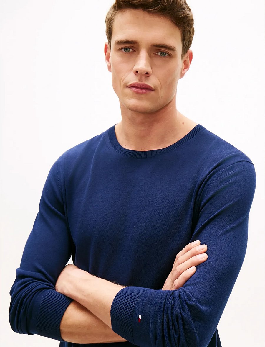 Tommy Hilfiger - DC COTTON/LYOCELL CNECK - okrągły dekolt - navy iris - 4