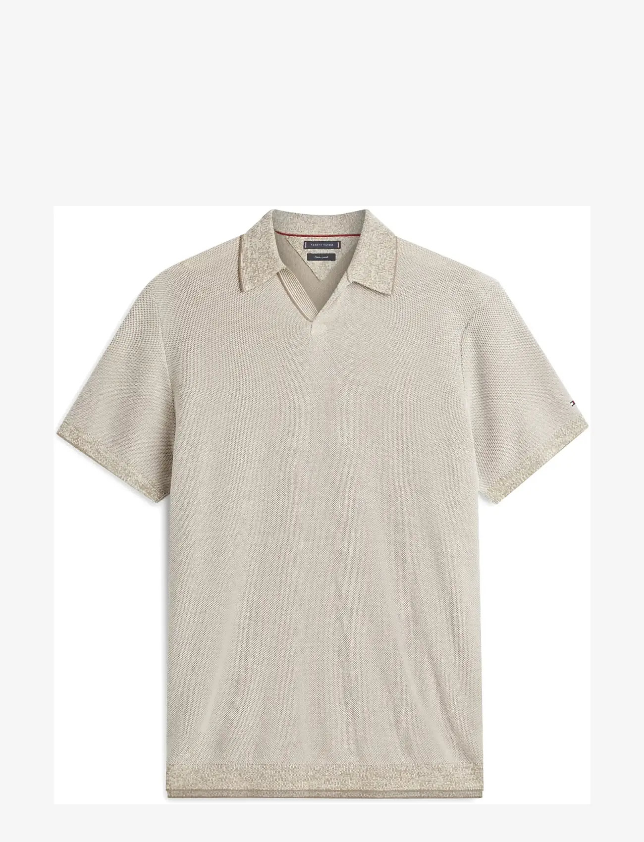 Tommy Hilfiger - DC COTTON/LYOCELL HONEYCOMB POLO - short-sleeved polos - ivory petal - 0