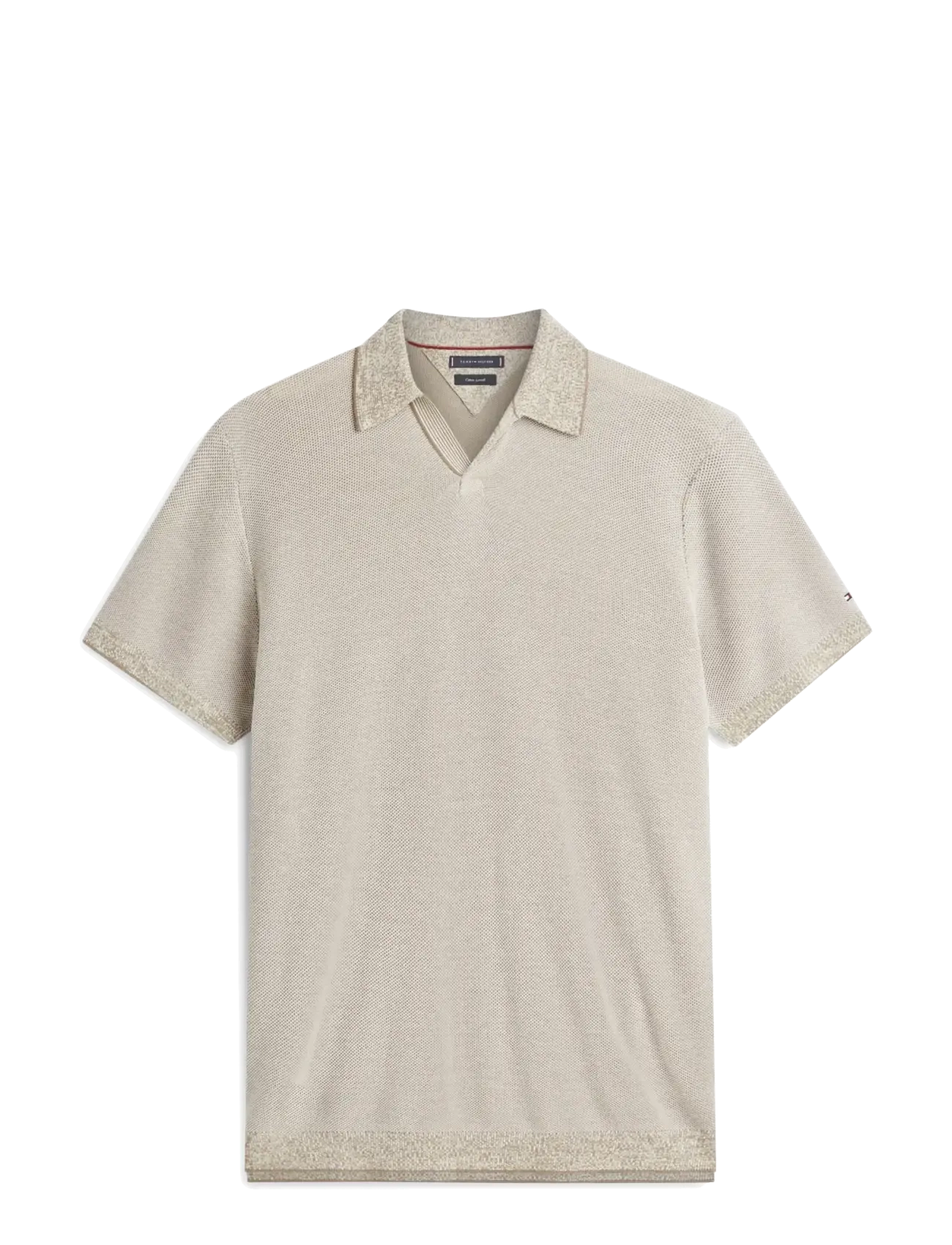 Tommy Hilfiger DC COTTON/LYOCELL HONEYCOMB POLO - Poloer - IVORY PETAL / beige