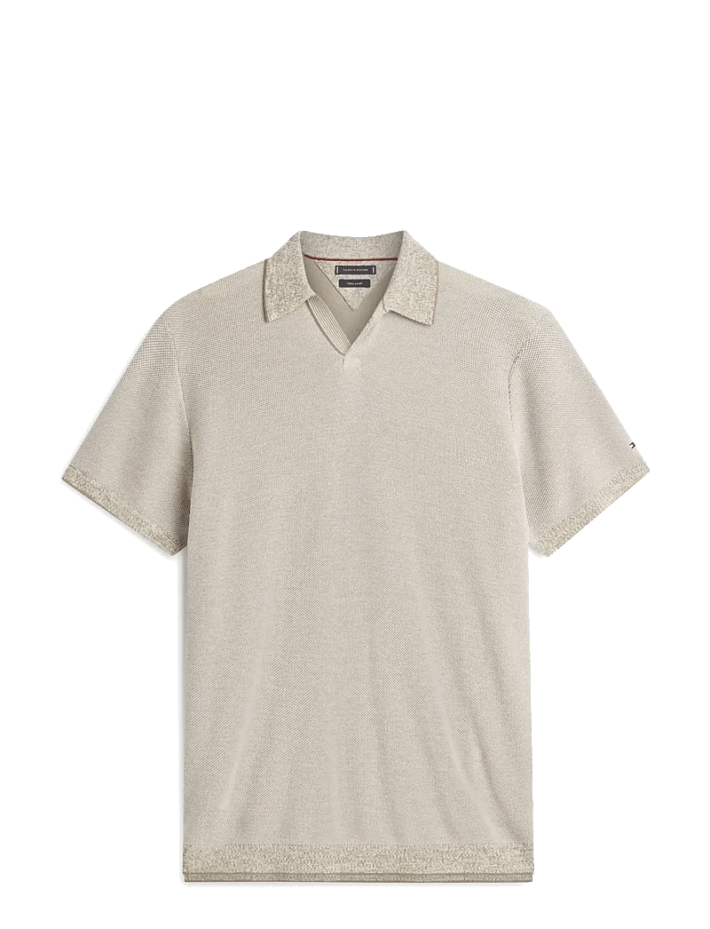 Tommy Hilfiger - DC COTTON/LYOCELL HONEYCOMB POLO - short-sleeved polos - ivory petal - 0