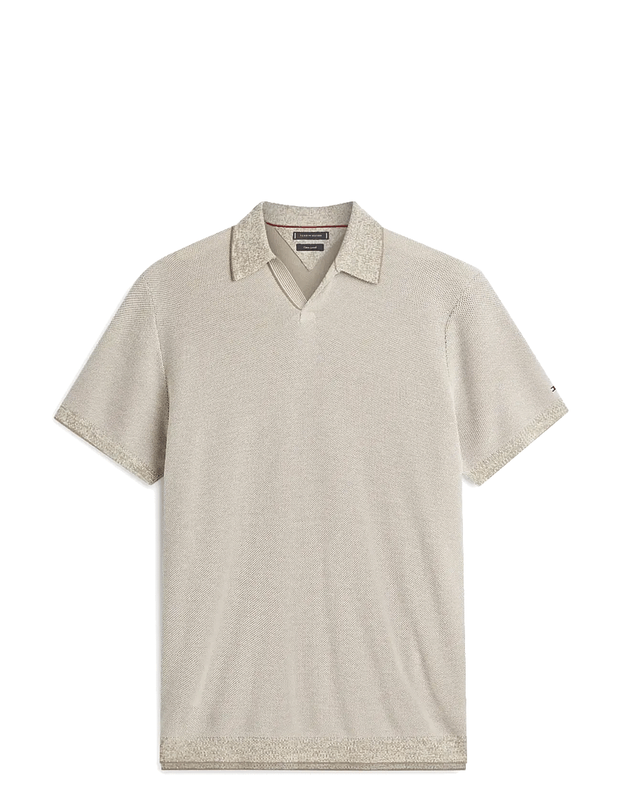 Tommy Hilfiger - DC COTTON/LYOCELL HONEYCOMB POLO - kurzärmelig - ivory petal - 0