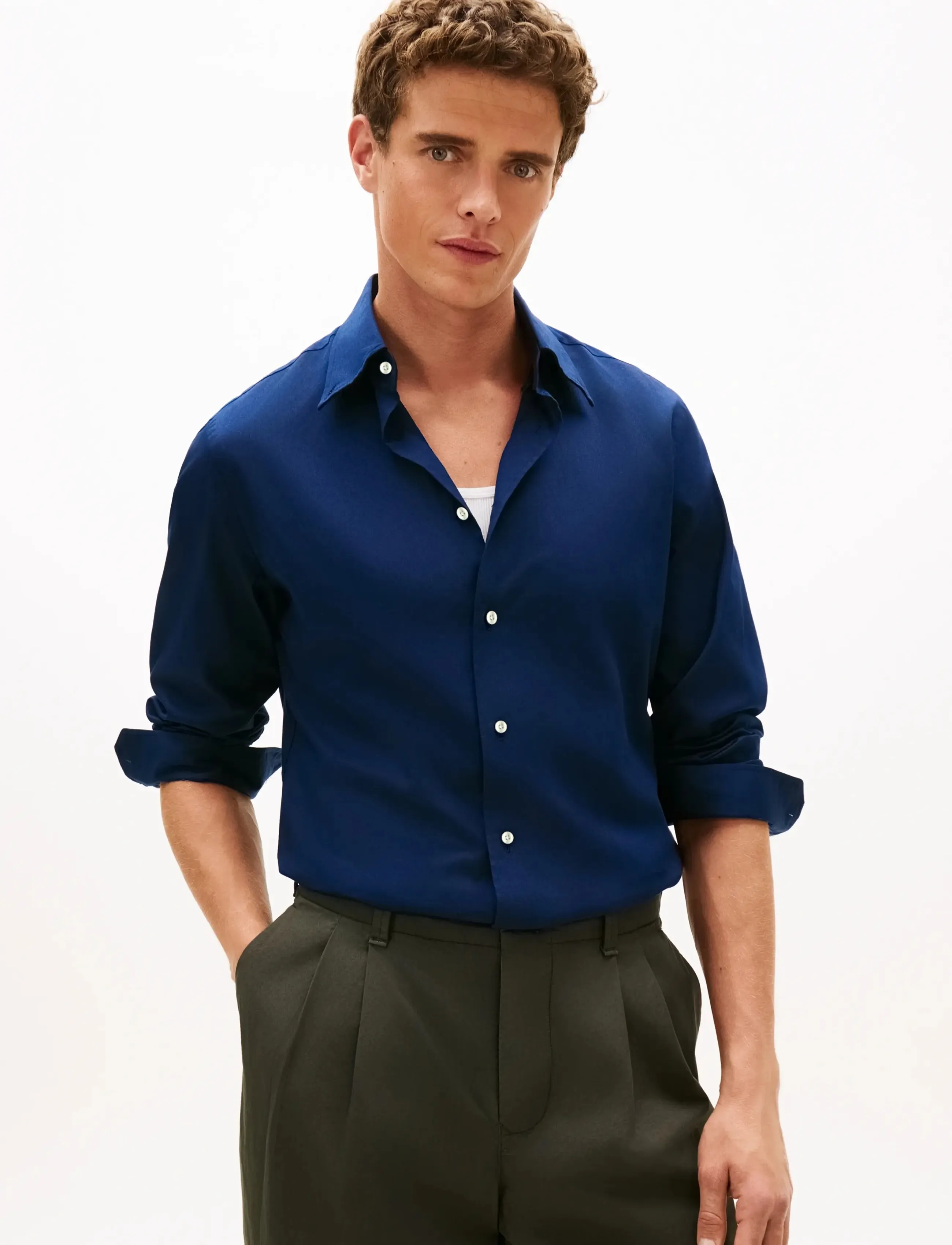 Tommy Hilfiger DC FLEX COLLAR BD TWILL SHIRT - Skjortor - CARBON NAVY / navy