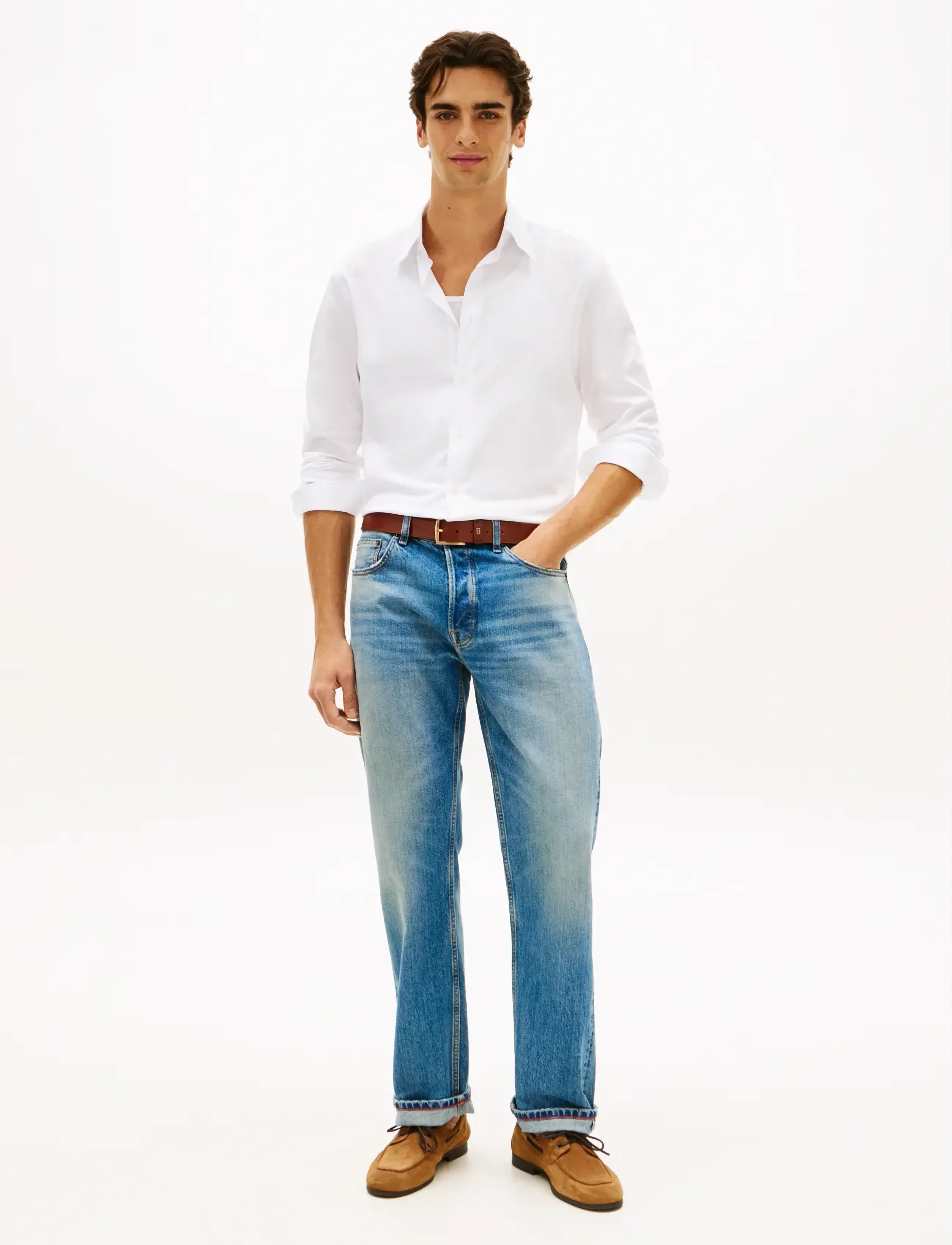 Tommy Hilfiger - DC FLEX COLLAR BD TWILL SHIRT - oxford shirts - white - 3
