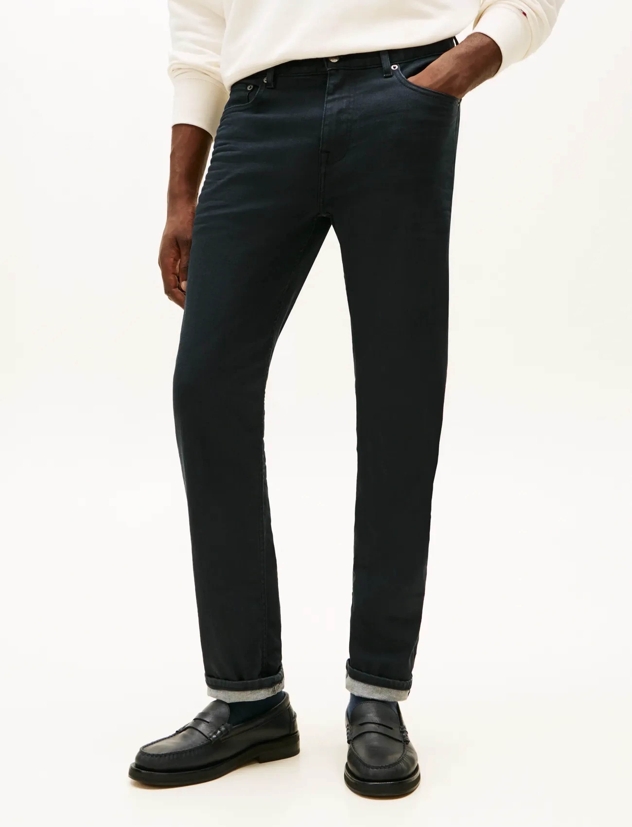 Tommy Hilfiger STRAIGHT DENTON STR BRENT BLACK - Džinsi - BRENT BLACK / black