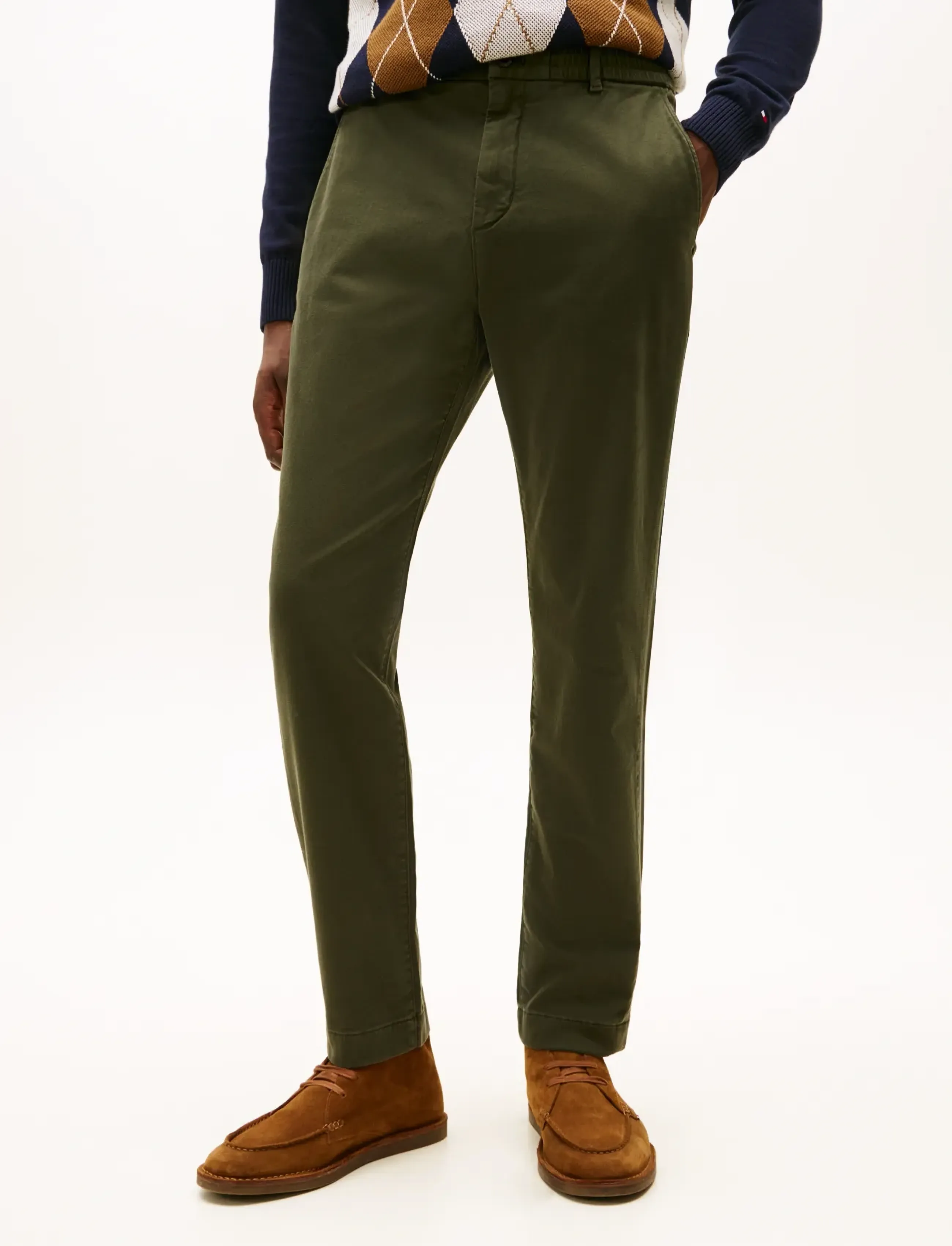 Tommy Hilfiger HARLEM KNIT TWILL EL GMD - Hosen - ARCTIC SPRUCE / khaki/green