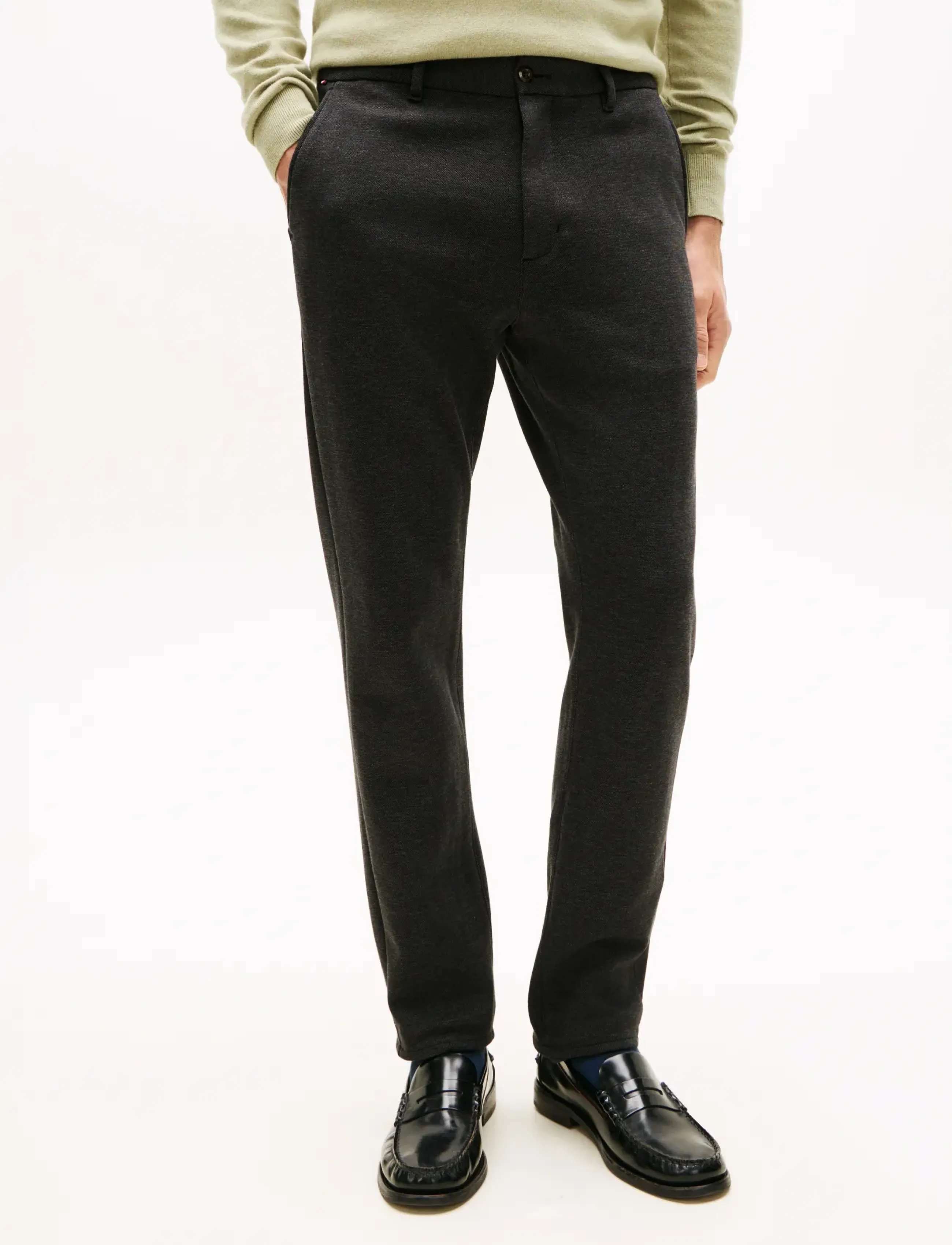 Tommy Hilfiger HARLEM PO KNIT TWO TONE YD - Byxor - HYDROGEN GREY / black