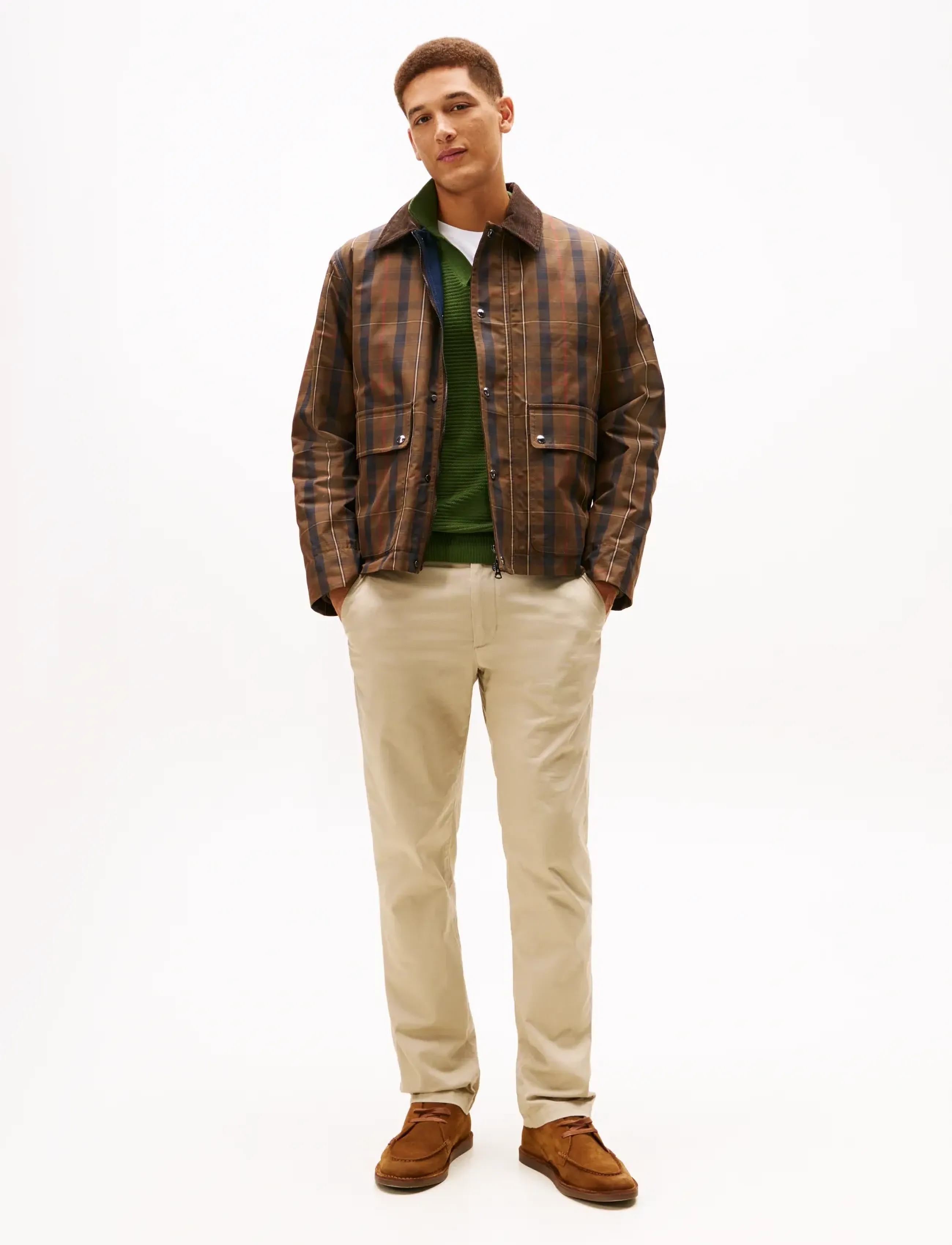 Tommy Hilfiger DENTON PRINTED STRUCTURE - Byxor - BATIQUE KHAKI / beige