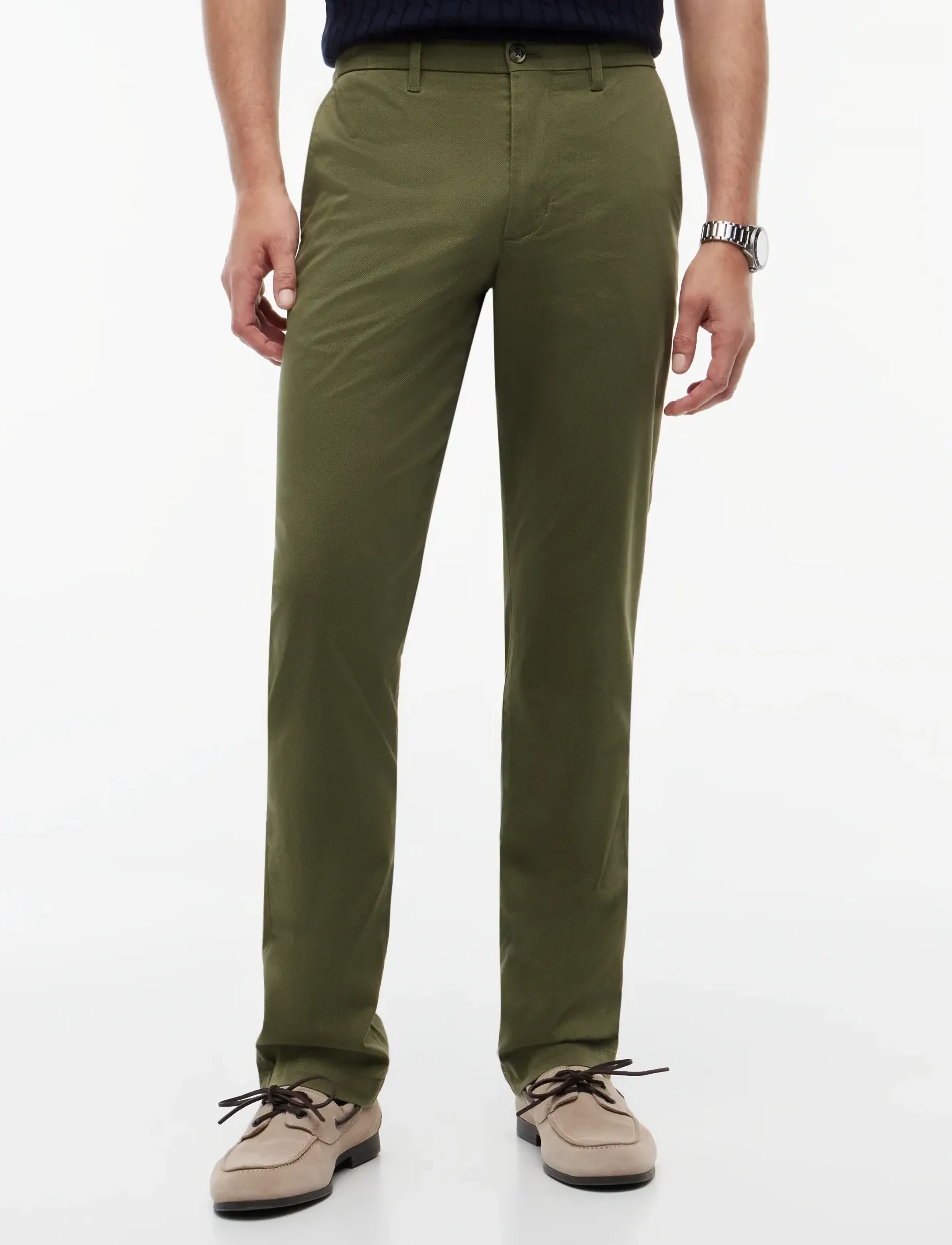 Tommy Hilfiger DENTON PRINTED STRUCTURE - Trousers - DARK ARTICHOKE / khaki/green