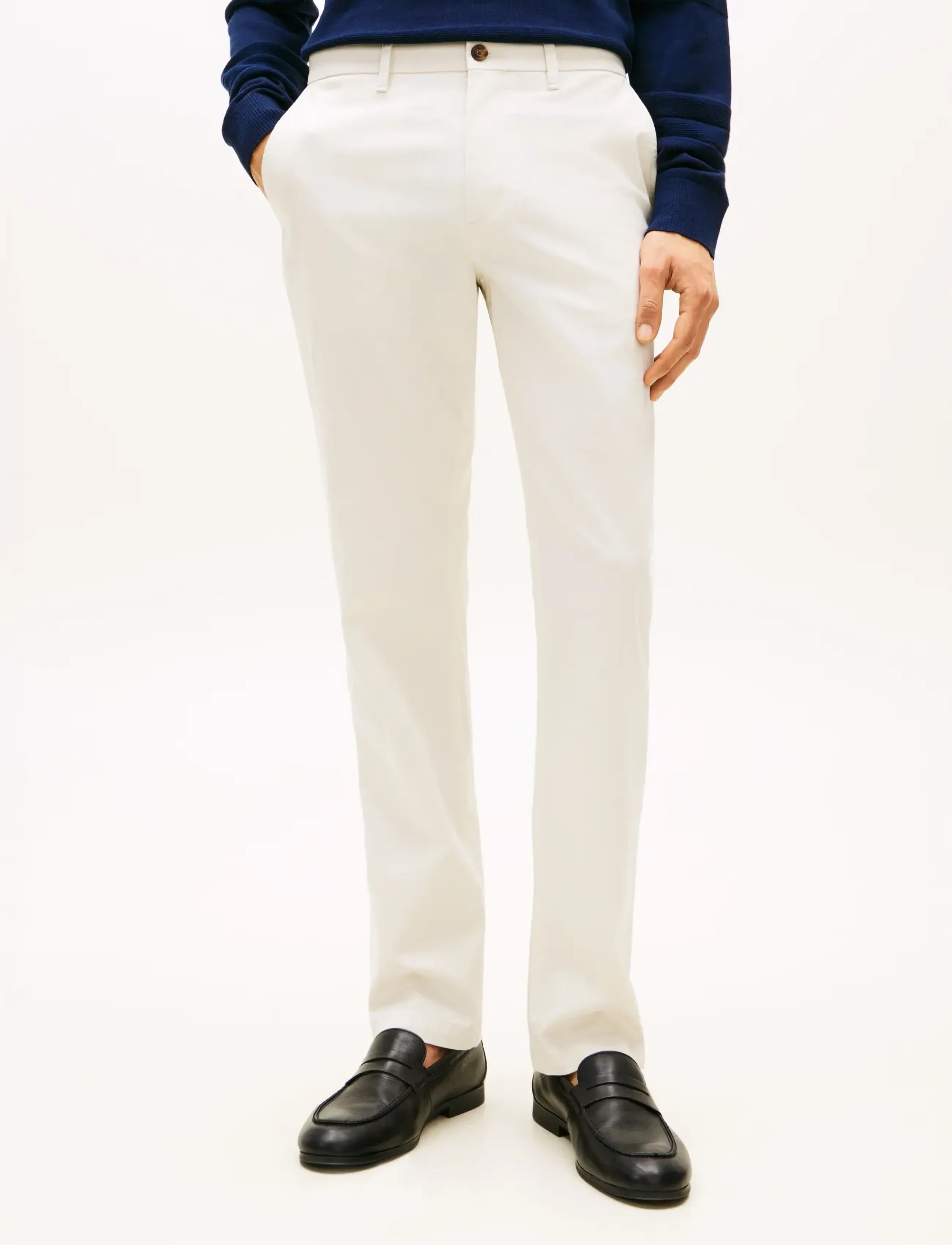 Tommy Hilfiger - DENTON PRINTED STRUCTURE - chino-püksid - ivory petal - 0