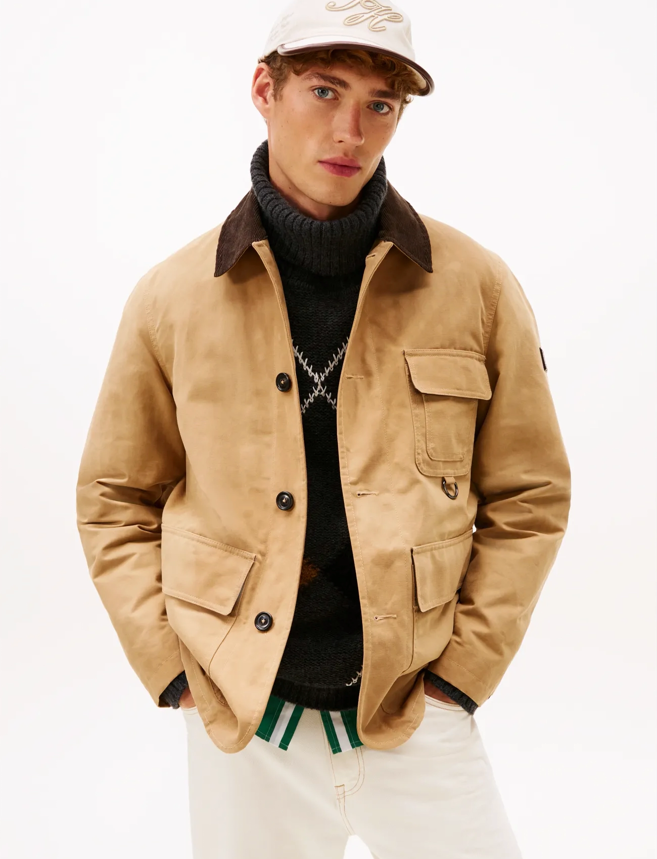 Tommy Hilfiger Waxed Barn Jacket, L, Jackets, Beige - Parkas, Männerswear