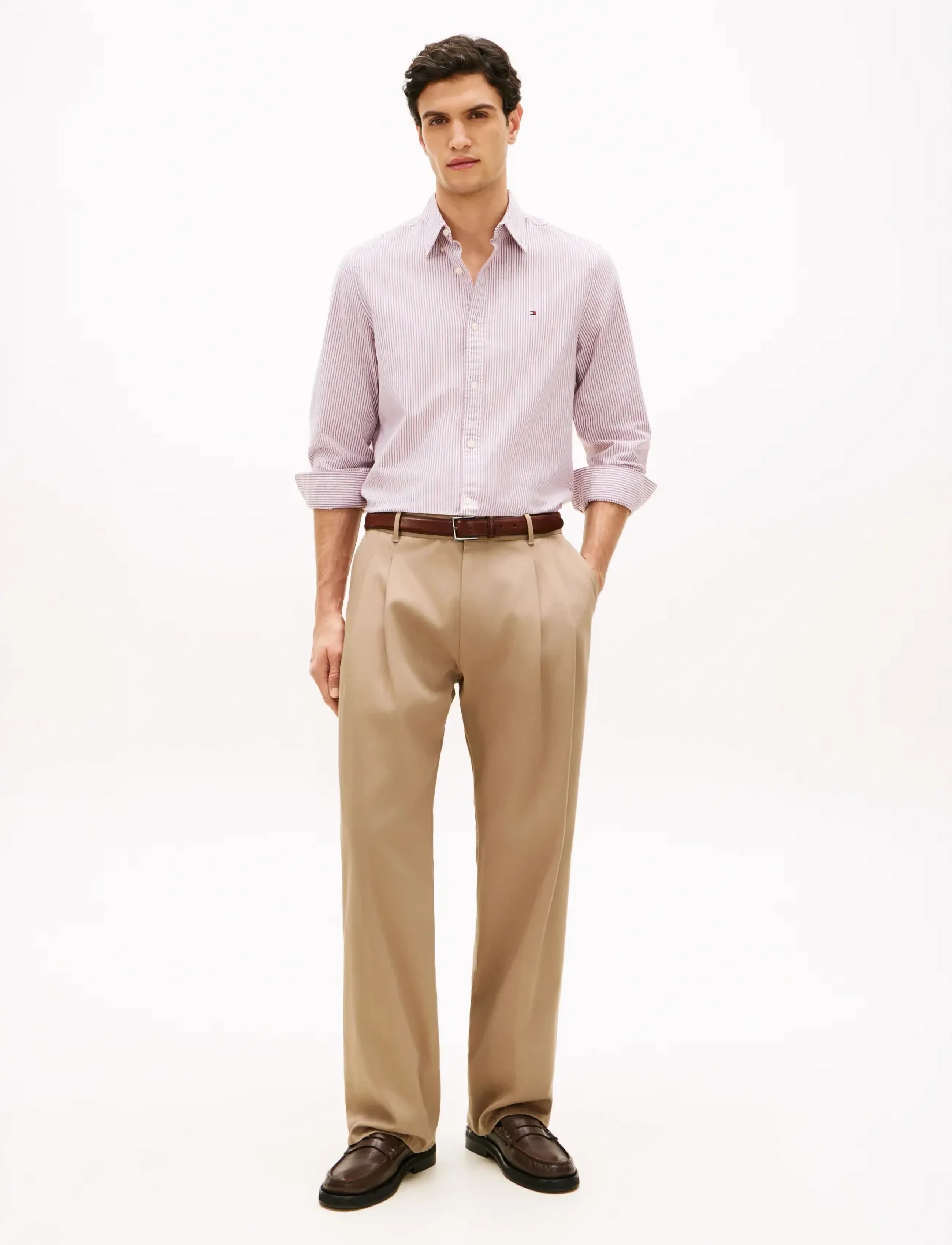Tommy Hilfiger - MURRAY 2PLT MERCERIZED COTTON - Ülikonnapüksid - coastal taupe - 3