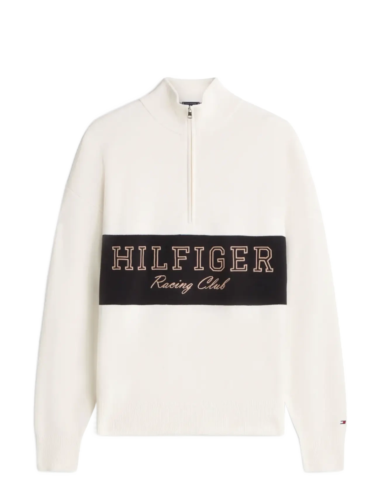 Tommy Hilfiger MODERN ATHLEISURE ZIP MOCK - Halfzip strik - IVORY PETAL / cream