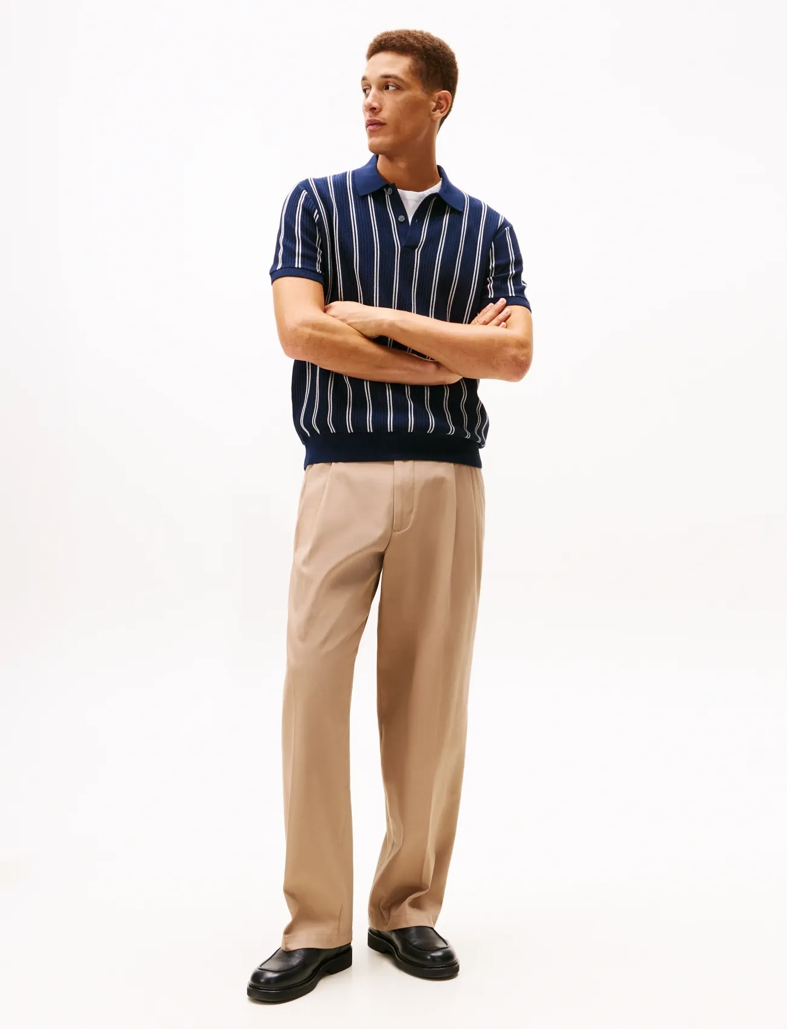 Tommy Hilfiger - KNITTED VERTICAL STRIPE SS POLO - knitted polos - dark night navy - 2
