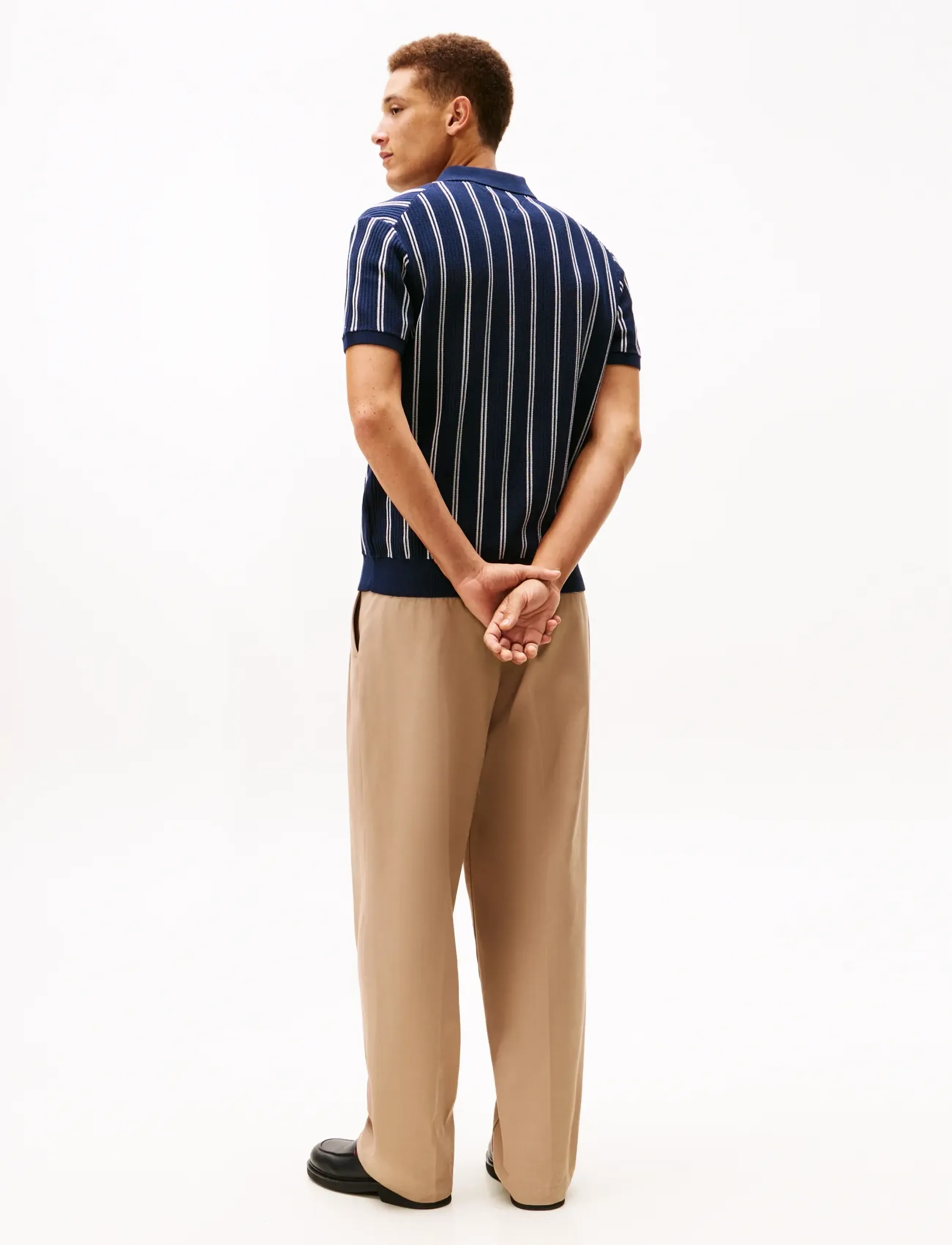 Tommy Hilfiger - KNITTED VERTICAL STRIPE SS POLO - knitted polos - dark night navy - 3