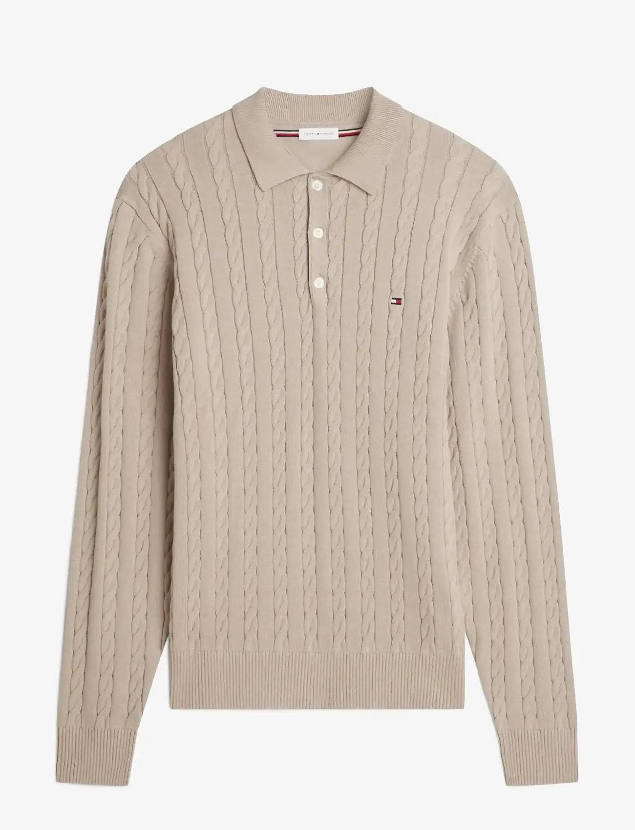 Tommy Hilfiger - CLASSIC COTTON CABLE LS POLO - poloer i strik med lange ærmer - batique khaki - 1