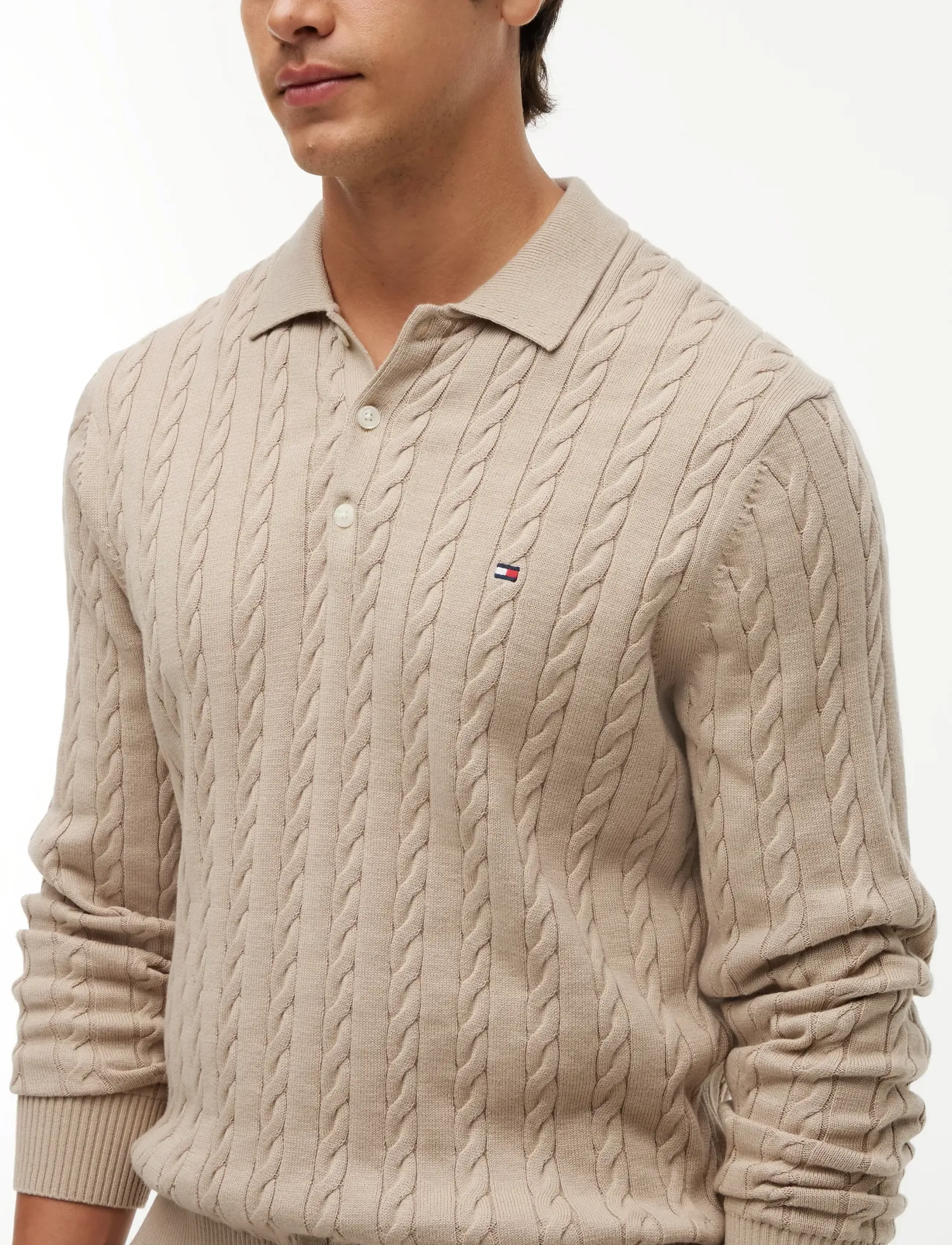 Classic Cotton Cable Ls Polo 3