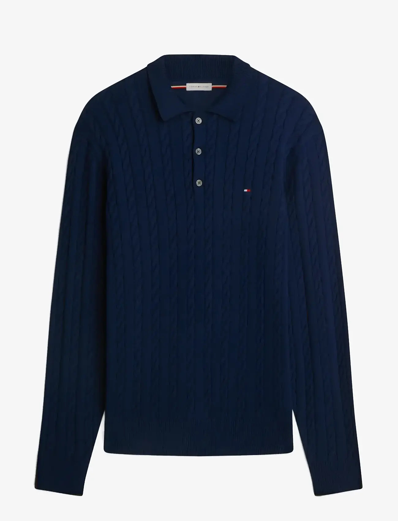 Tommy Hilfiger - CLASSIC COTTON CABLE LS POLO - poloer i strik med lange ærmer - carbon navy - 1
