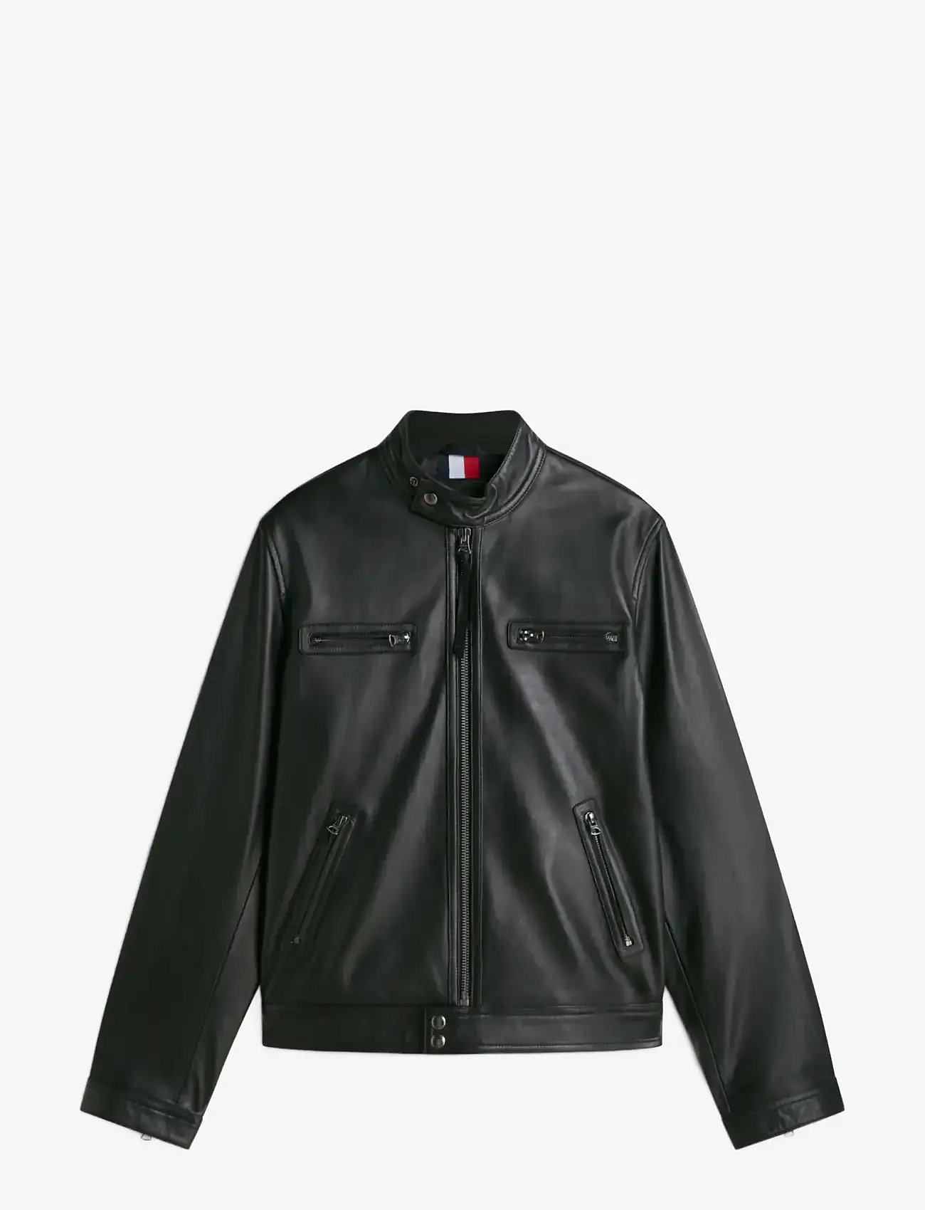 Tommy Hilfiger - LEATHER CAFÉ RACER - leather jackets - black - 1