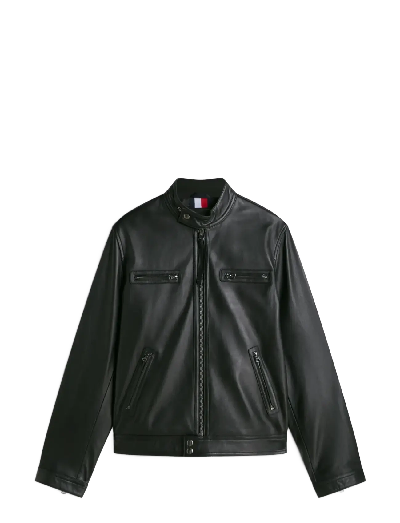 Tommy Hilfiger LEATHER CAFÉ RACER - Skinnjackor - BLACK / black