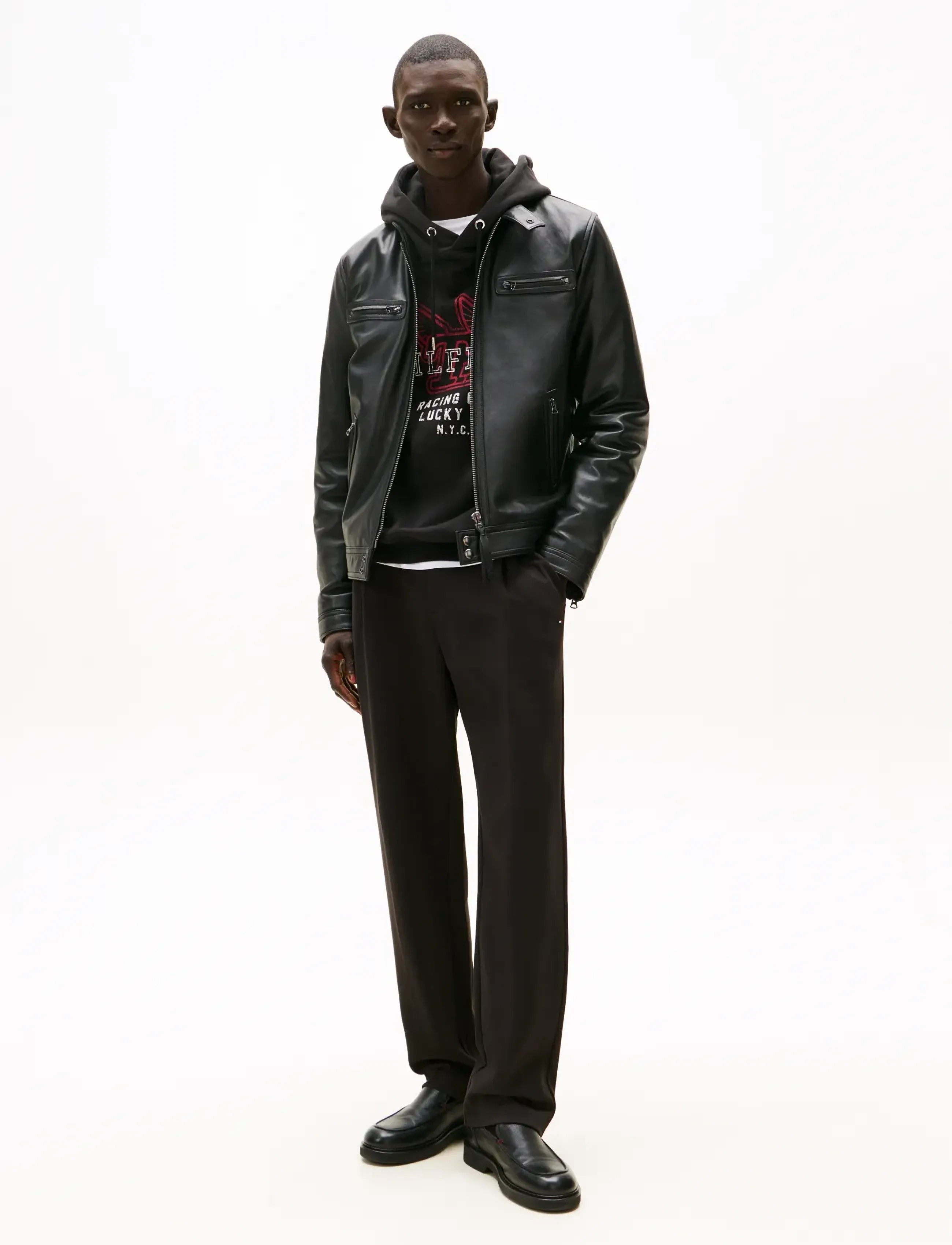Tommy Hilfiger - LEATHER CAFÉ RACER - black - 2