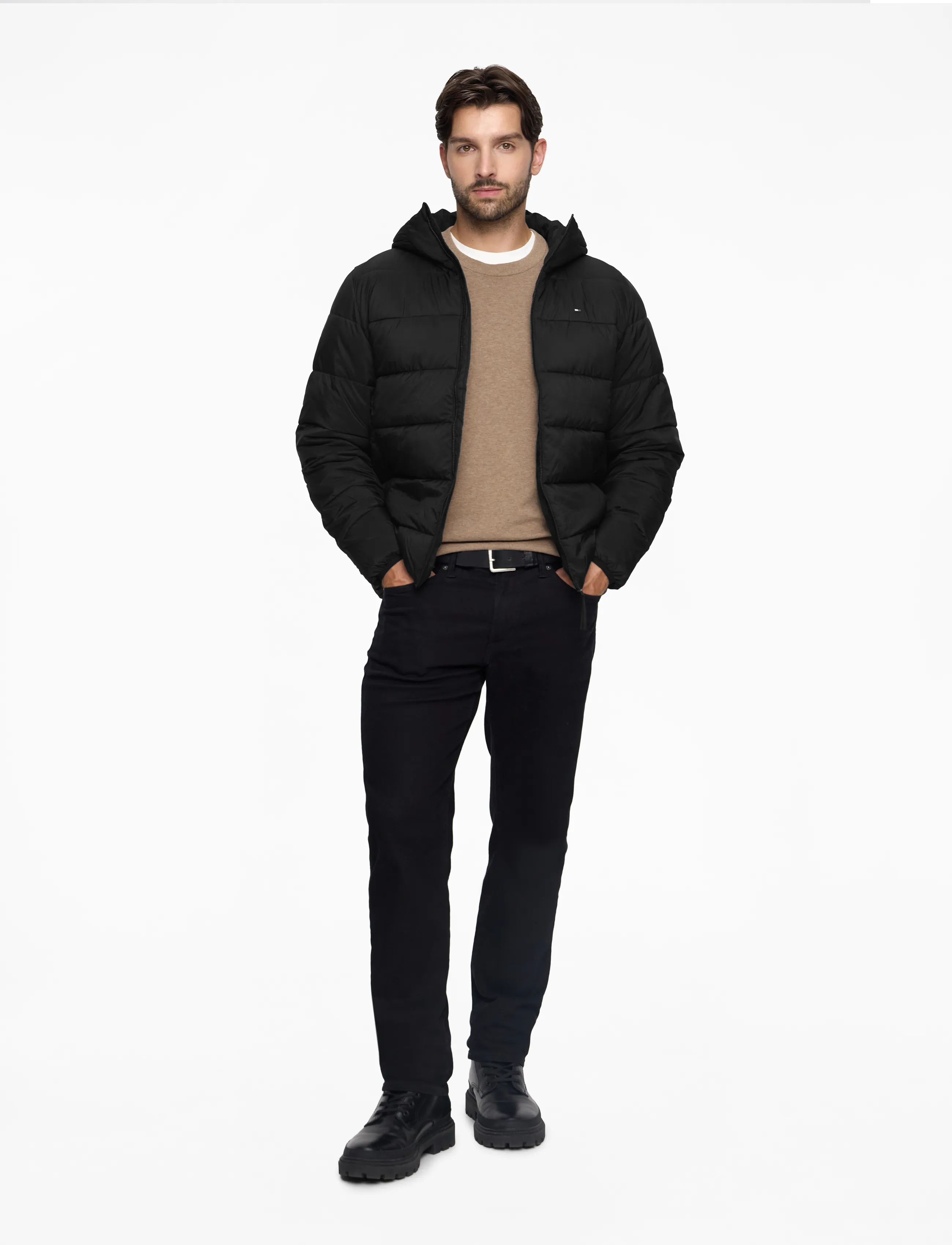 Tommy Hilfiger - MID WEIGHT HOODED JACKET - kurtki zimowe - black - 2