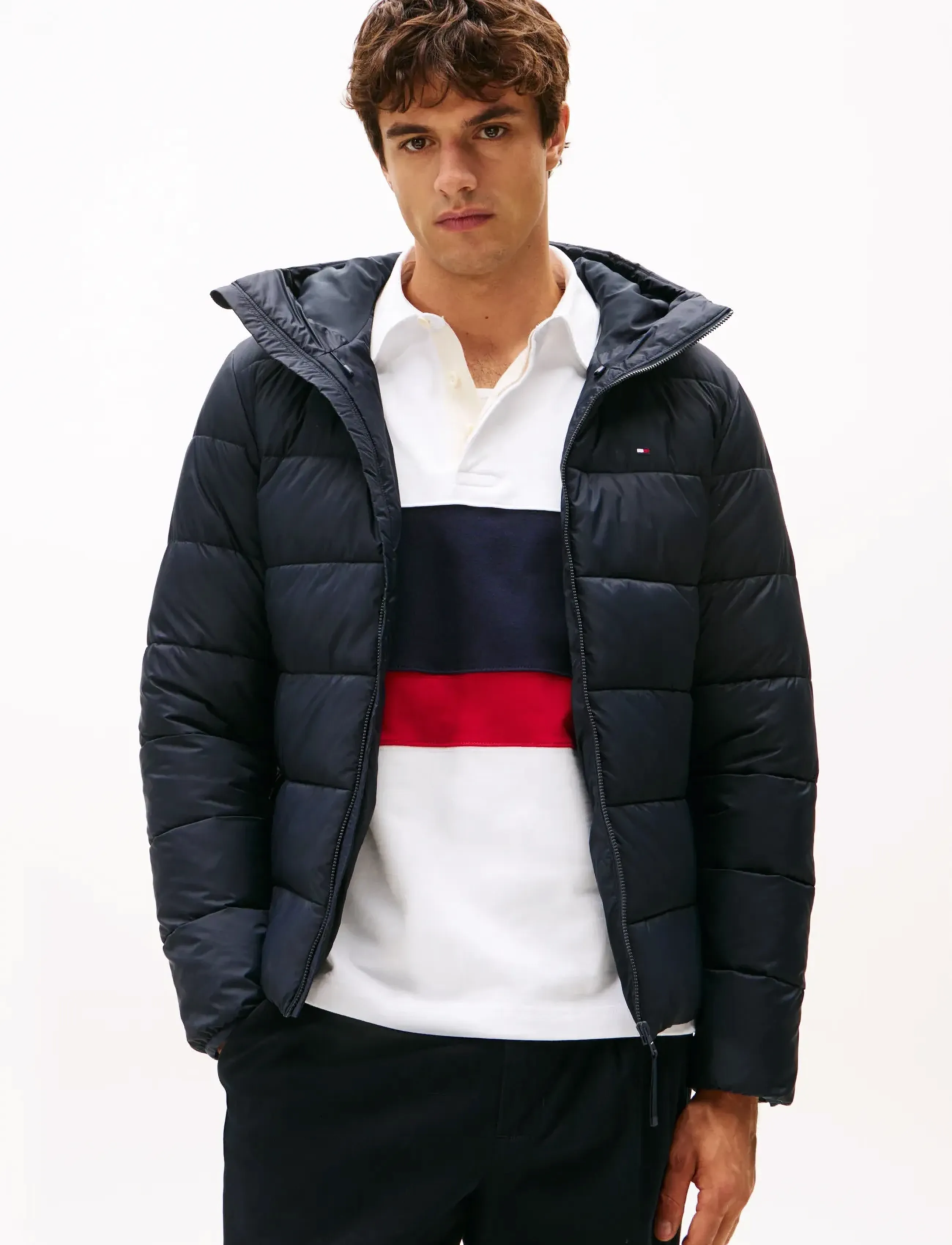 Tommy Hilfiger MID WEIGHT HOODED JACKET - Tommy Hilfiger - DESERT SKY / navy