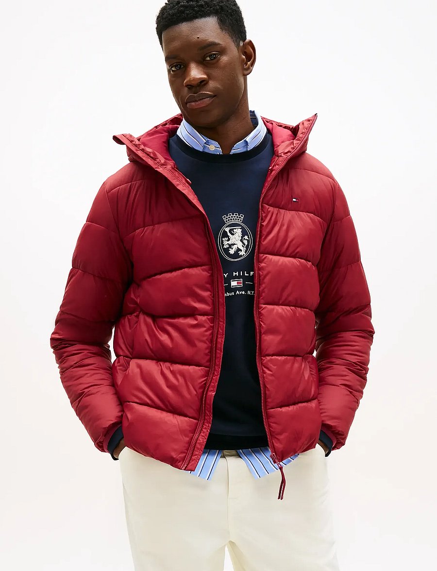 Tommy Hilfiger - MID WEIGHT HOODED JACKET - gefütterte jacken - regatta red - 0