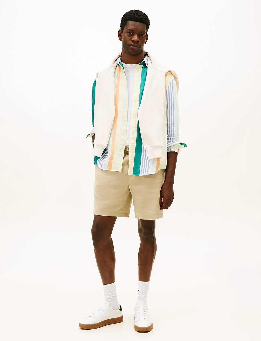 Tommy Hilfiger - MERCER 7 PULL ON LINEN SHORT - szorty lniane - sandalwood - 3