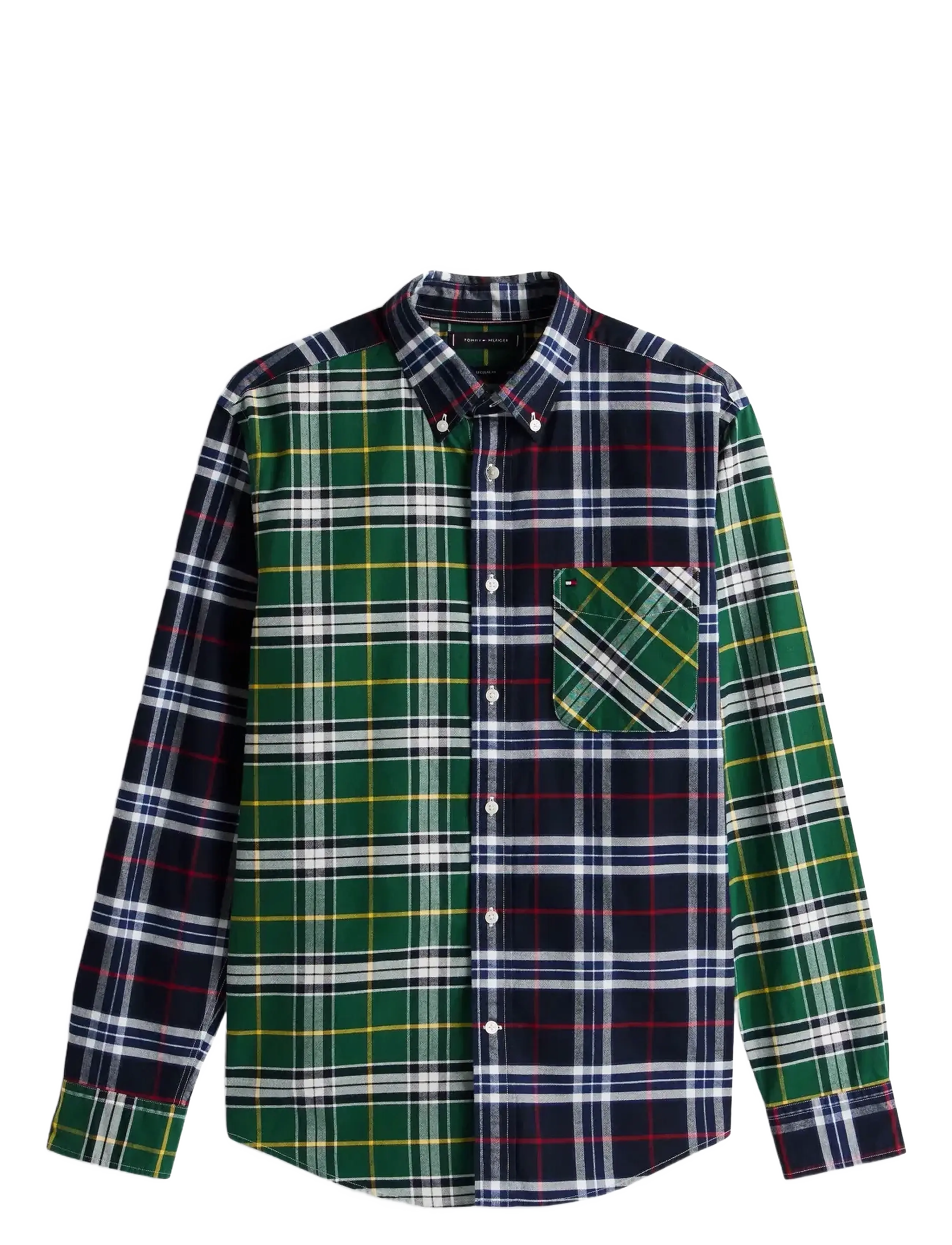 Tommy Hilfiger BRUSHED OXFORD BLOCKING RF SHIRT - Oxford shirts - DESERT SKY   ORNAMENTAL GREEN CHECK / multi