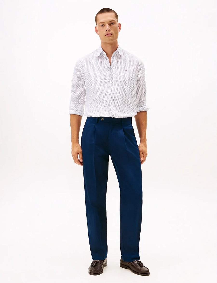 Tommy Hilfiger - CL - TWILL PRT RF SHIRT HNR - formal shirts - white preppy navy - 2