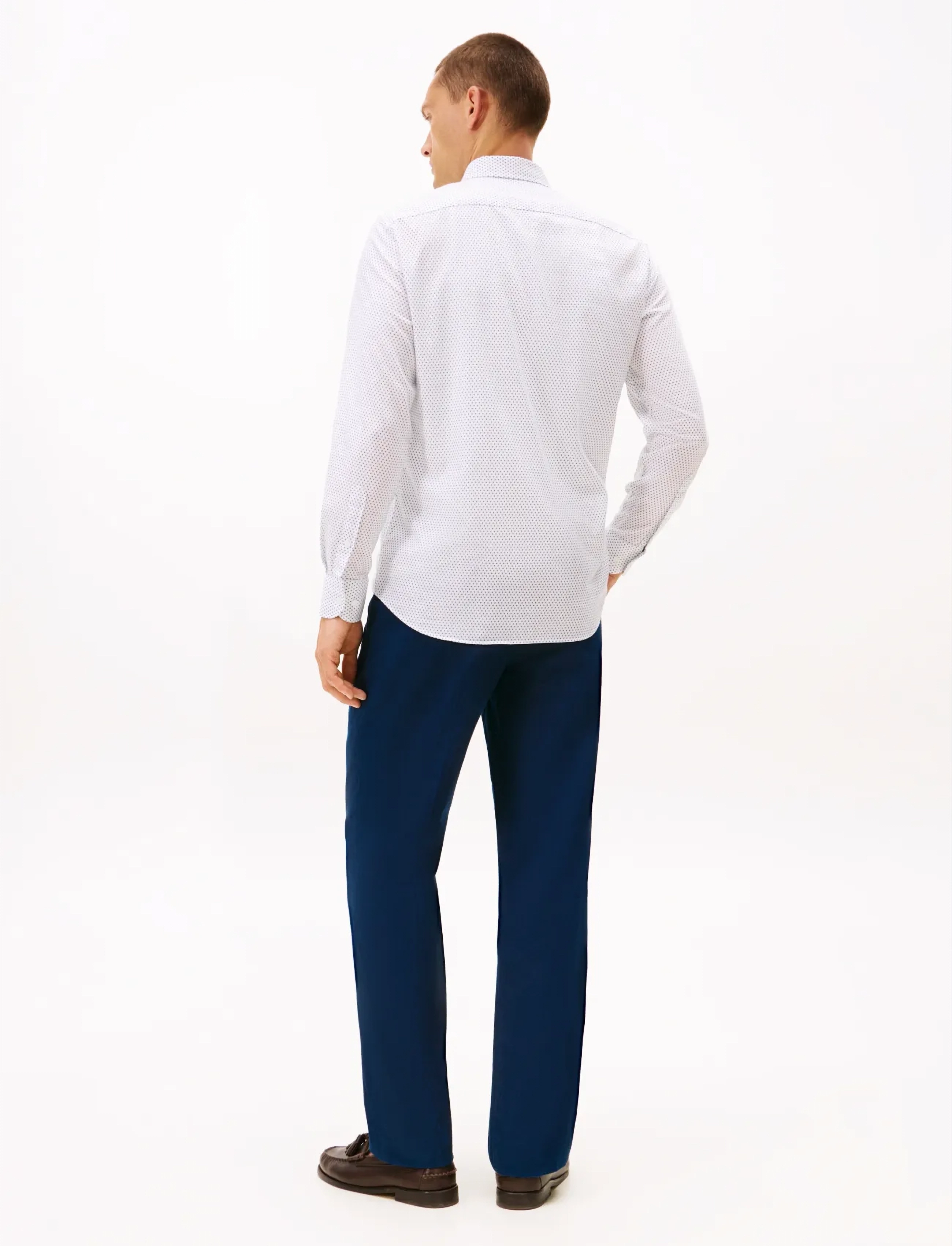 Tommy Hilfiger - CL - TWILL PRT RF SHIRT HNR - pidulikud särgid - white   preppy navy - 3
