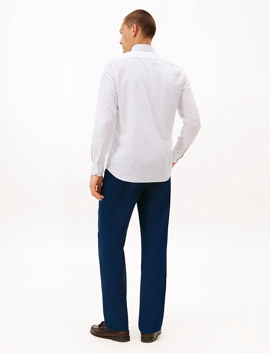 Tommy Hilfiger - CL - TWILL PRT RF SHIRT HNR - formal shirts - white preppy navy - 3